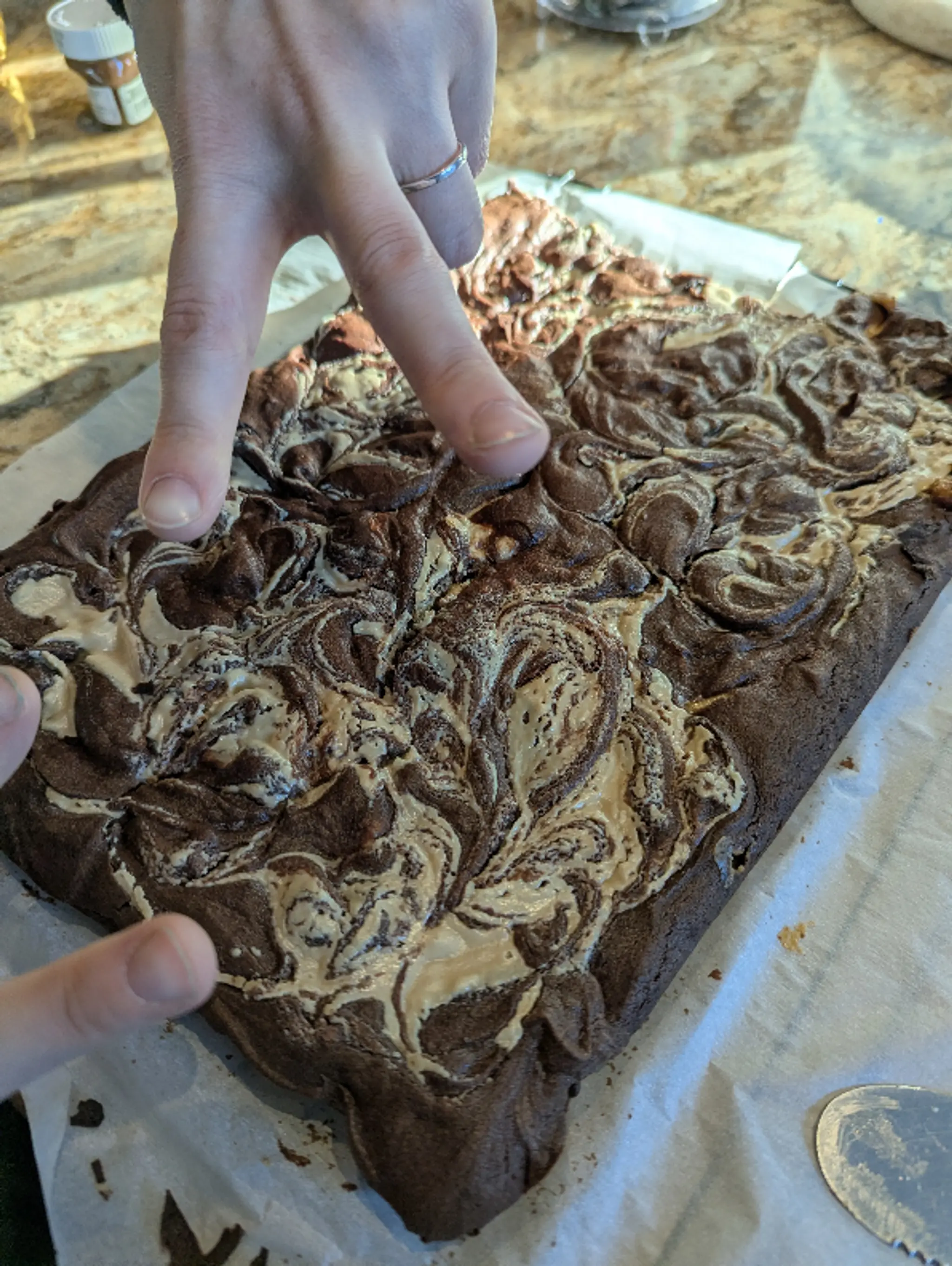 Tahini and halva brownies