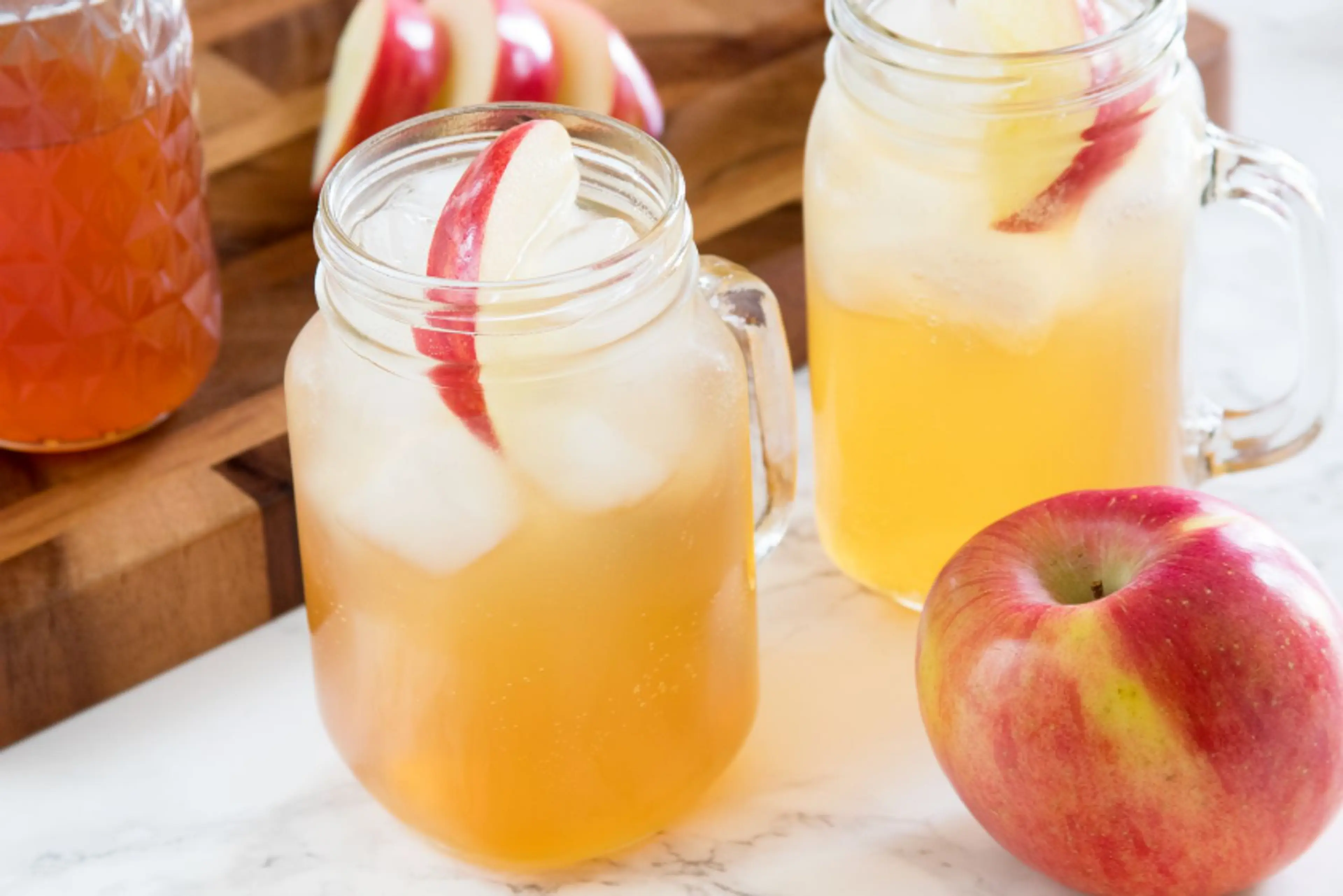 Homemade Apple Soda With Fresh Apple Juice
