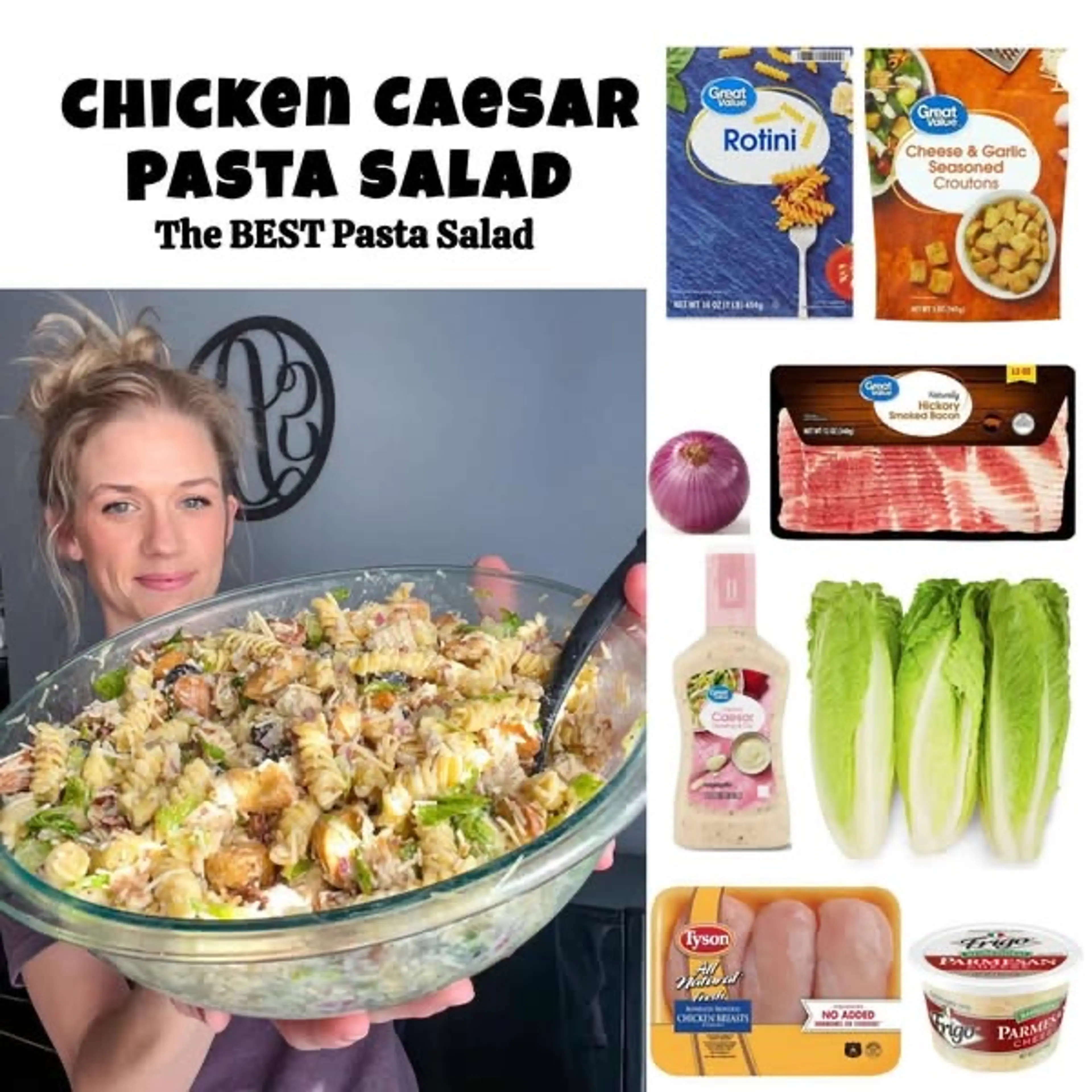 Chicken Caesar Pasta Salad Easy Amazing Side Dish
