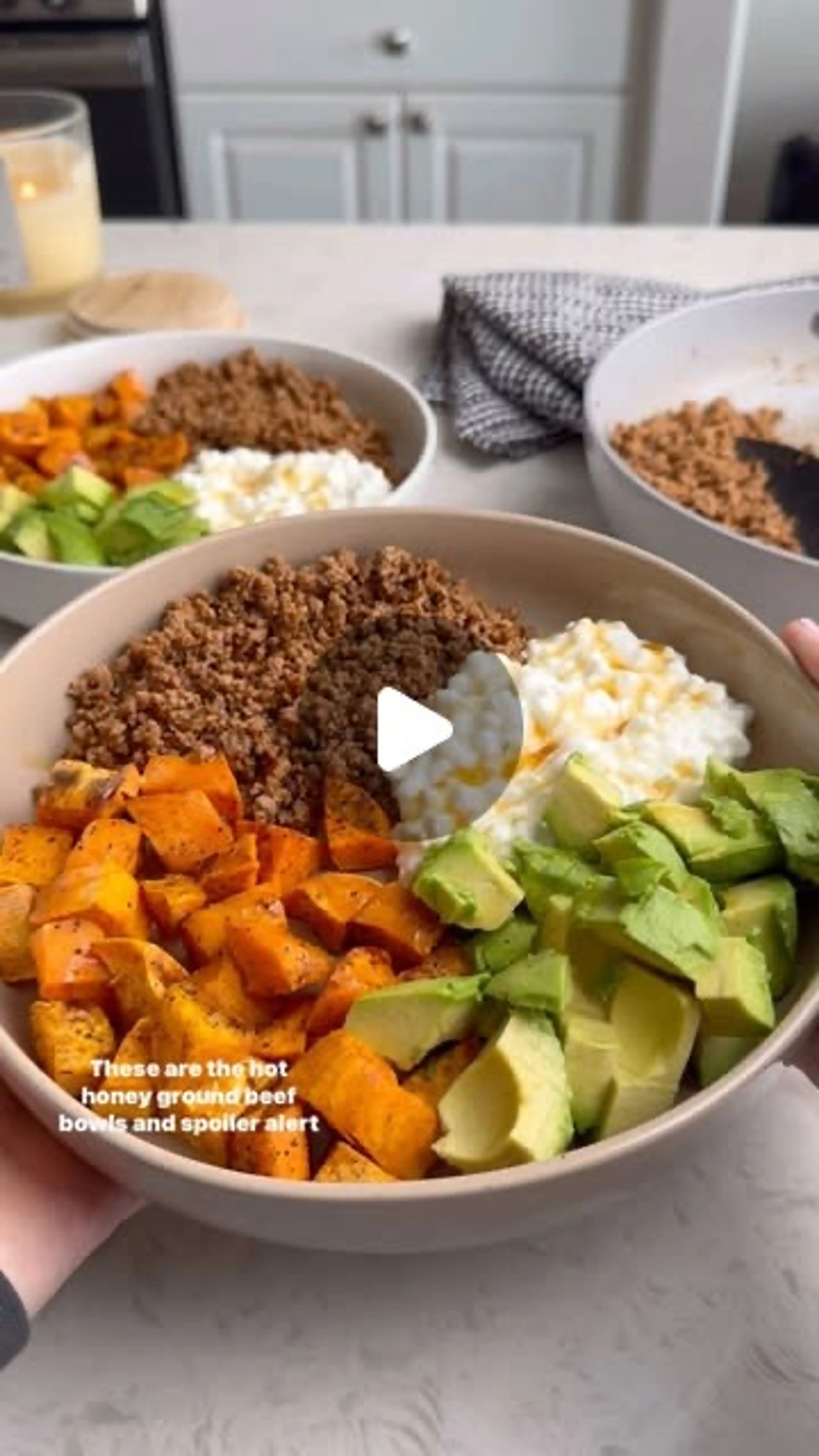 Hot Honey Ground Beef Bowls