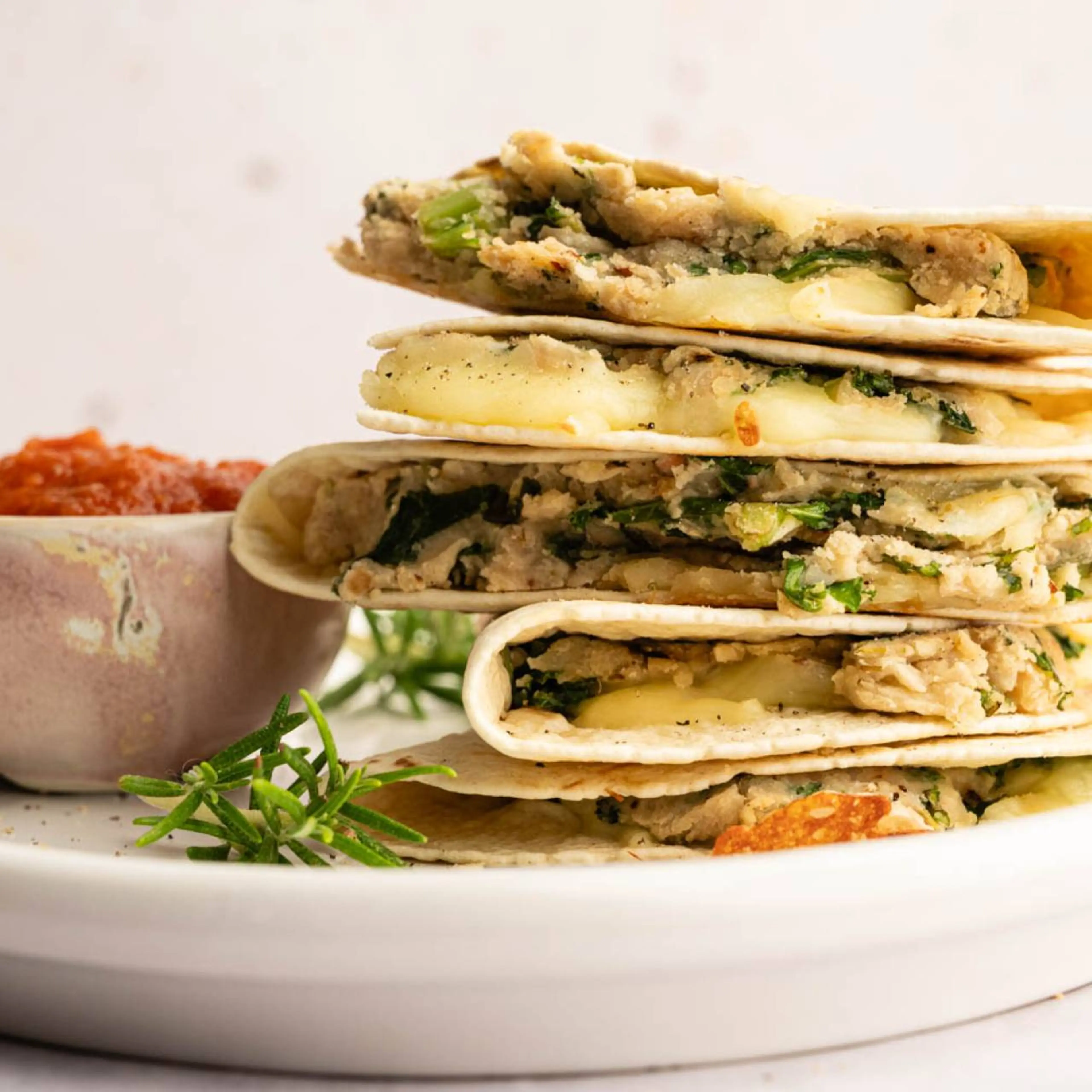 Rosemary White Bean and Kale Quesadillas