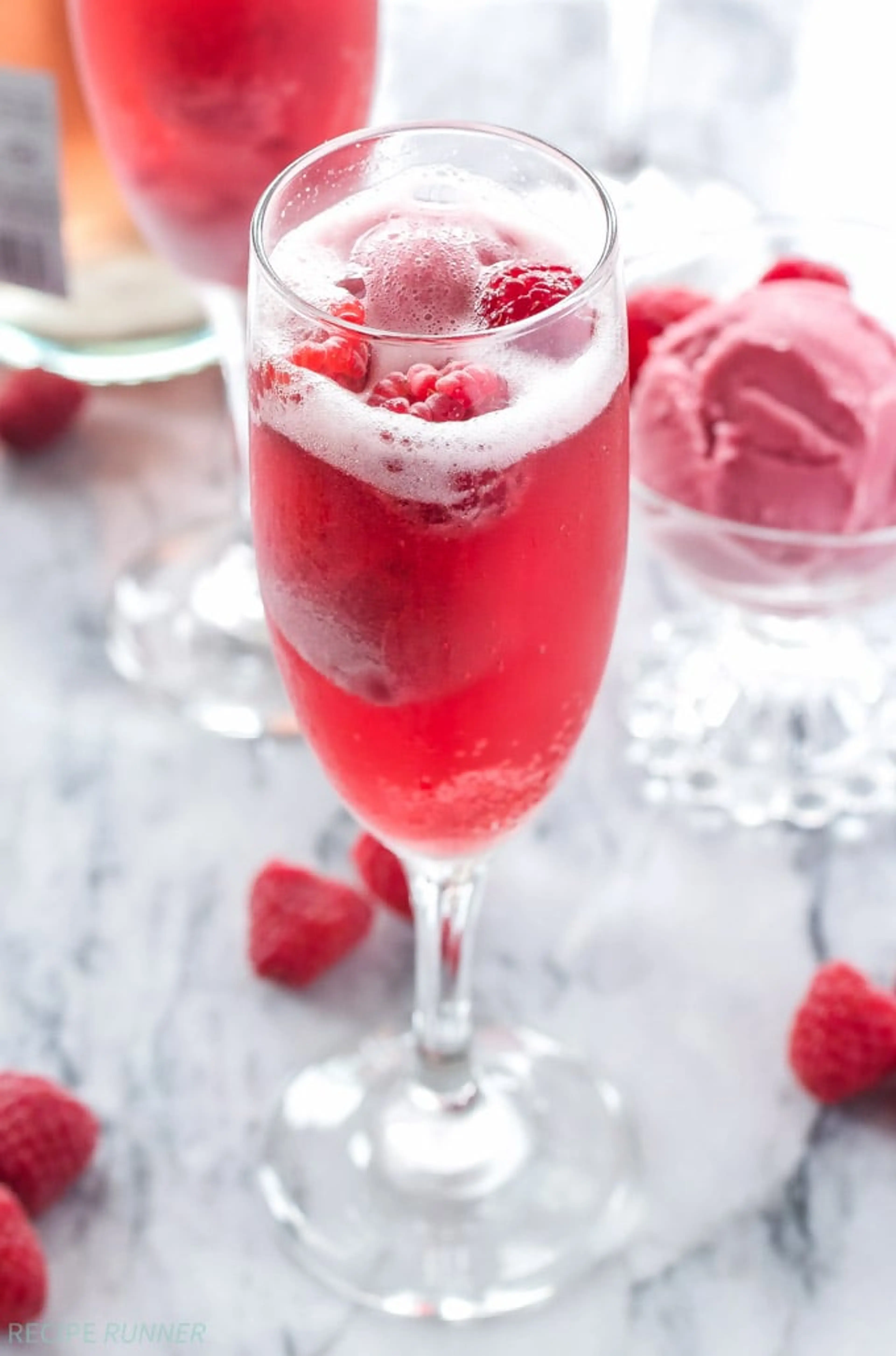 Raspberry Sorbet Bellinis