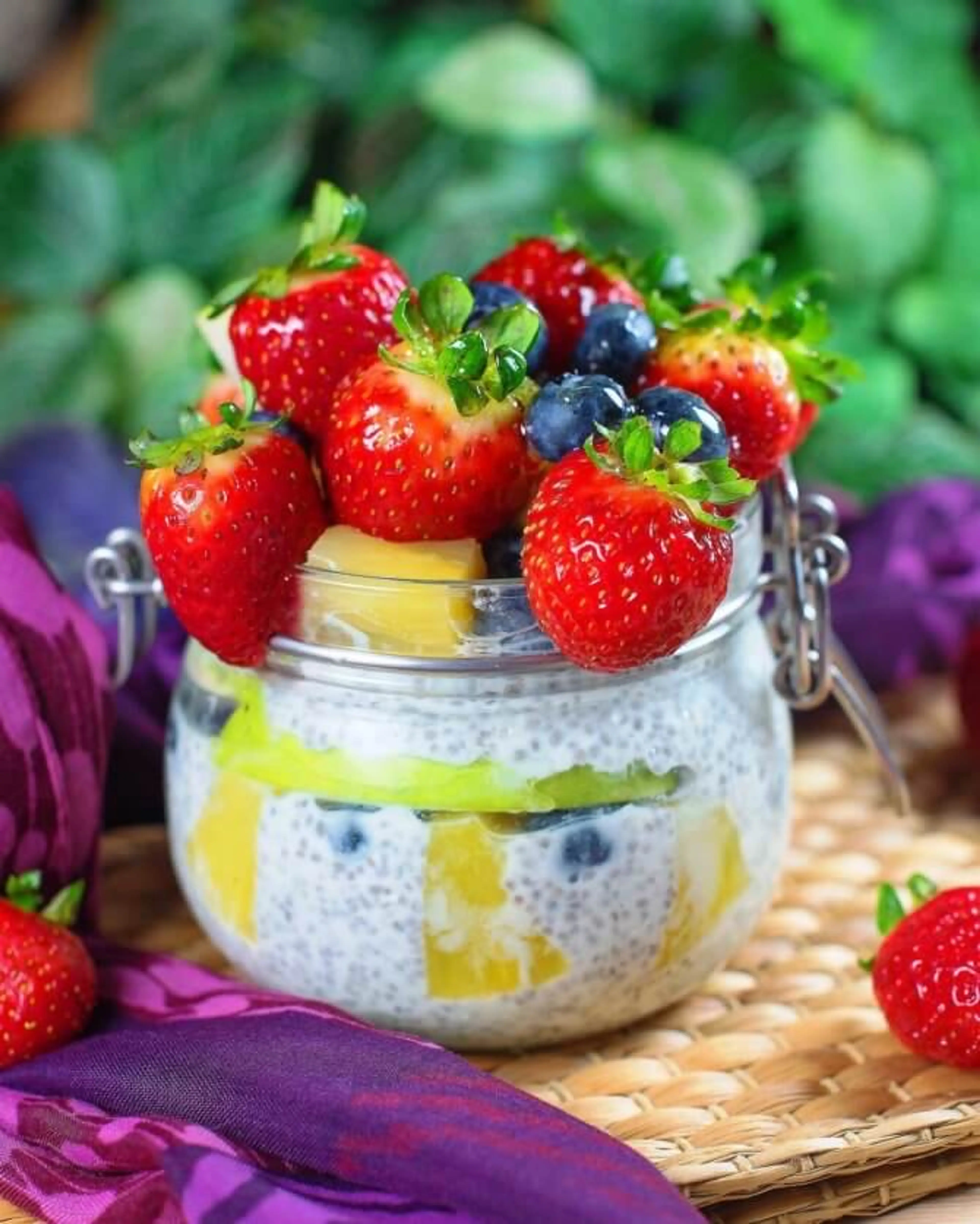 Strawberry, Blueberry and Pineapple Chia Pudding