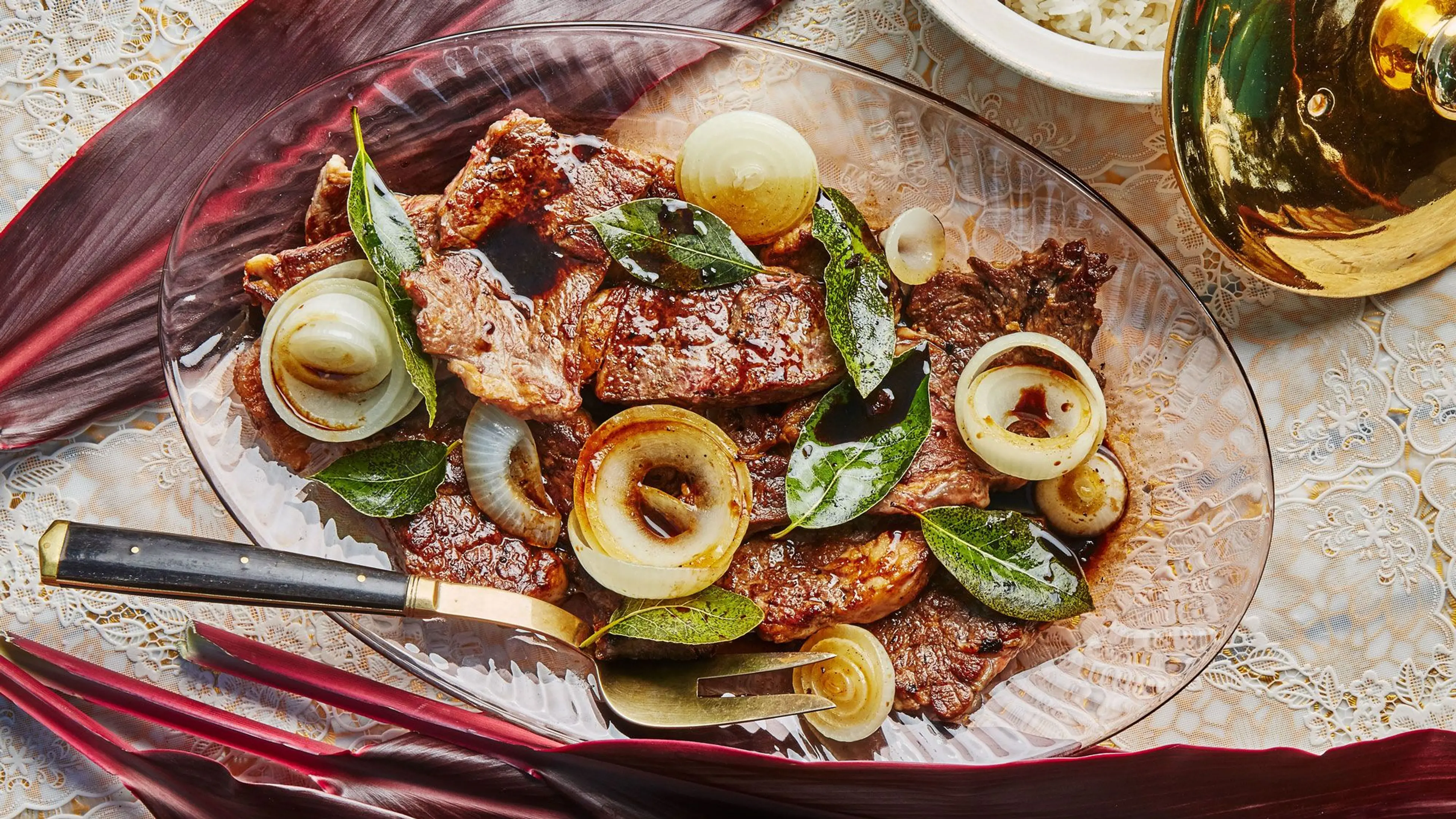 Bistek (Filipino-Style Beef Steak with Onion and Bay Leaves)