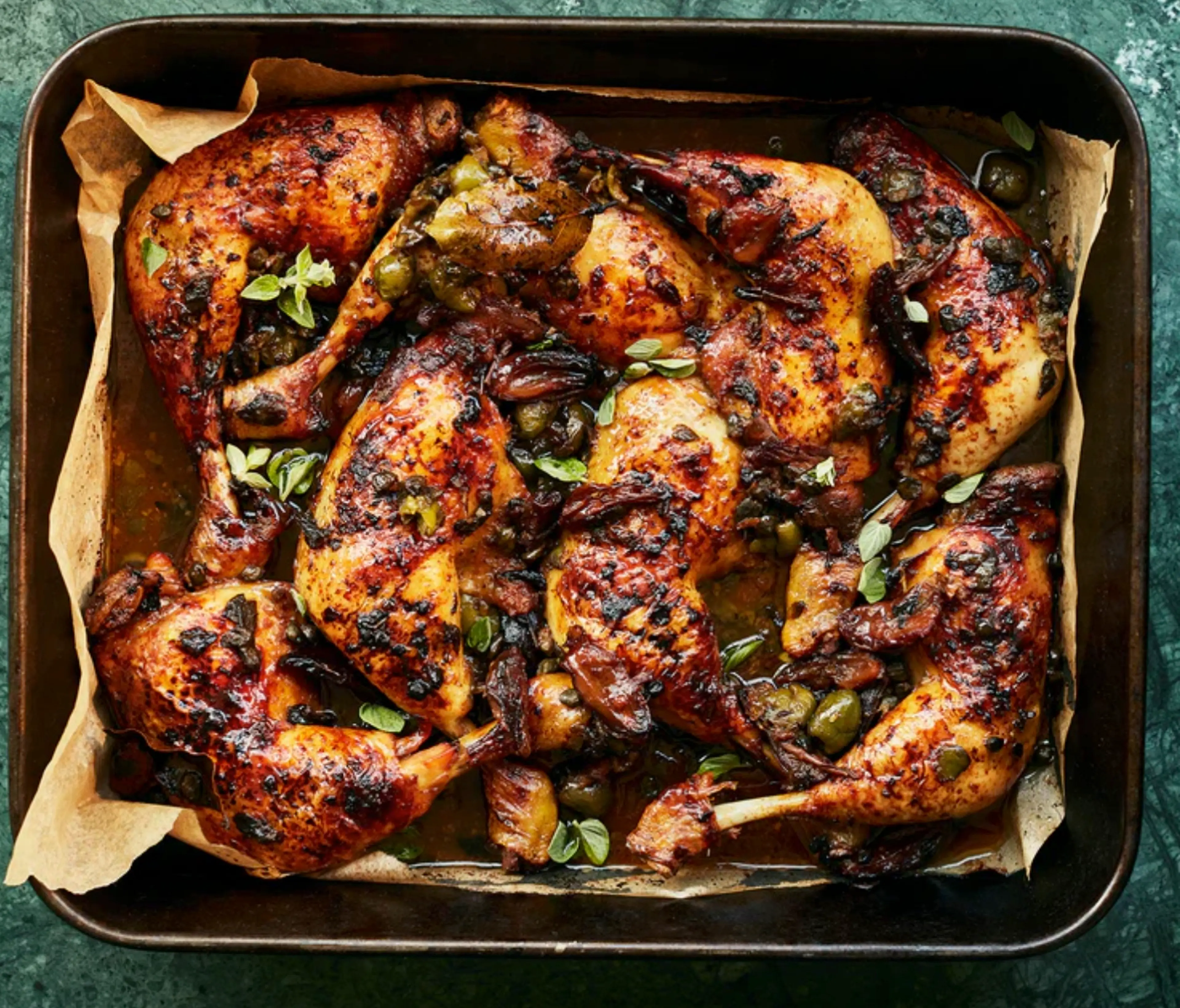 Chicken Roasted with Dates, Olives and Capers