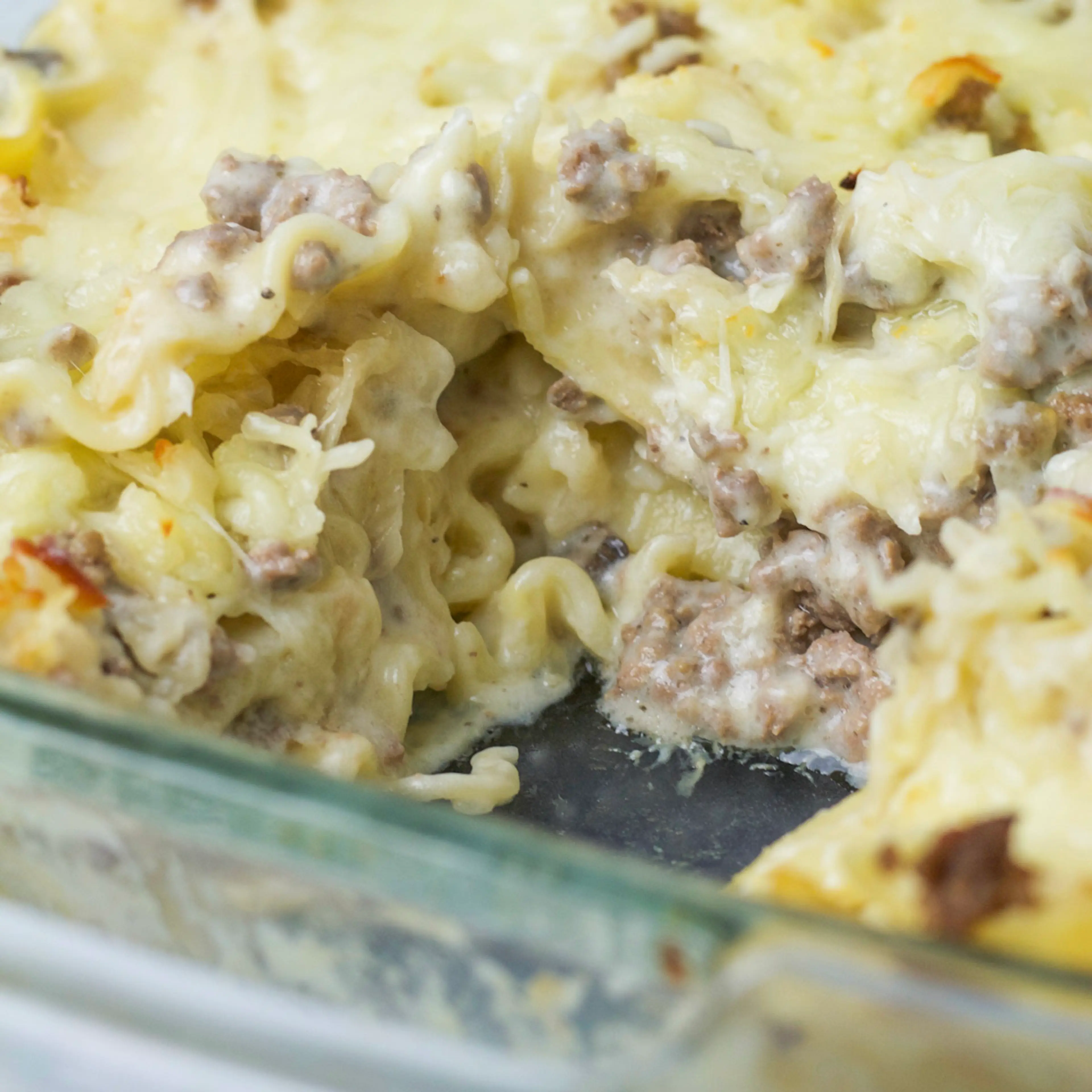Creamy Ground Beef Sauerkraut Lasagna