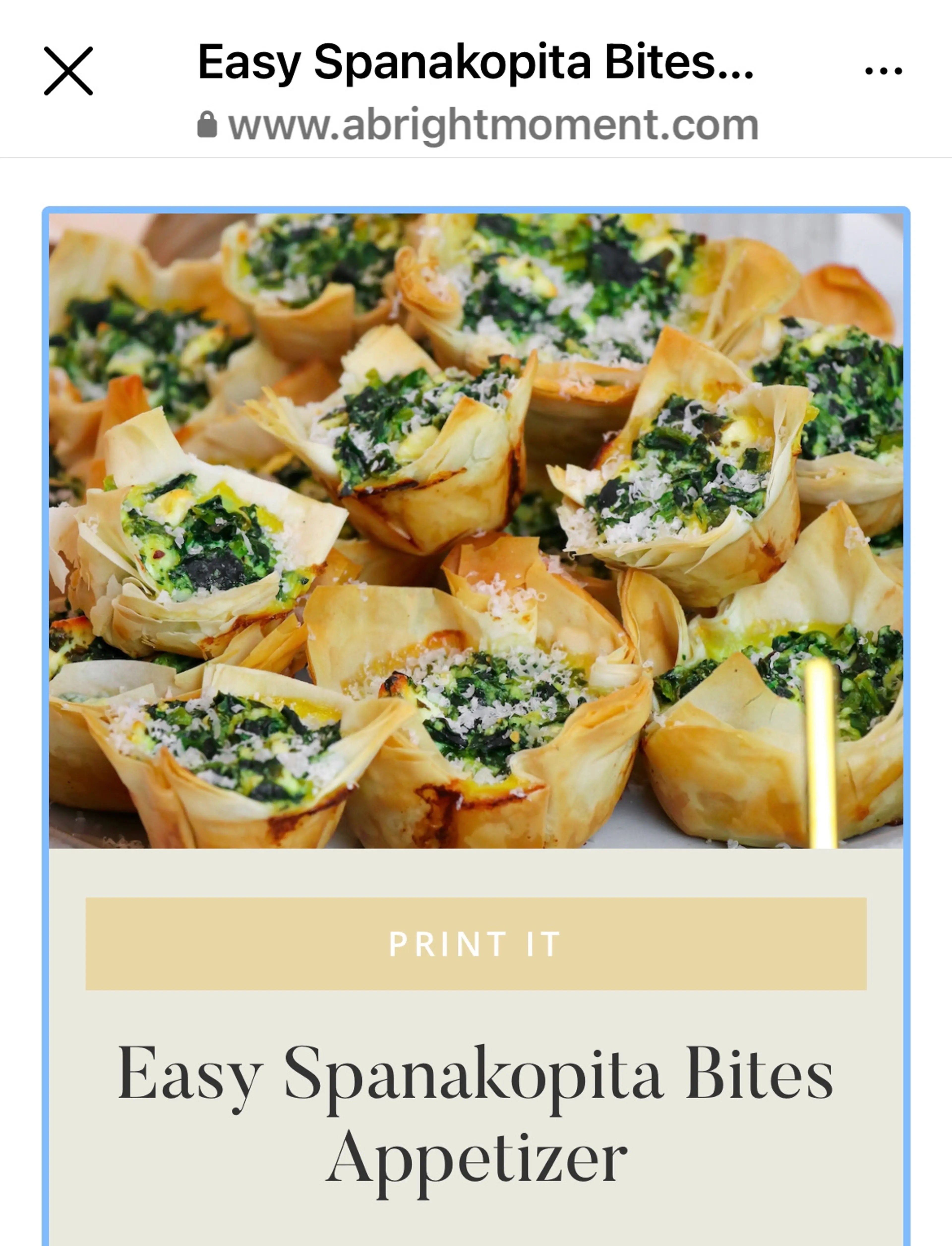 Mini Spanakopita Bites