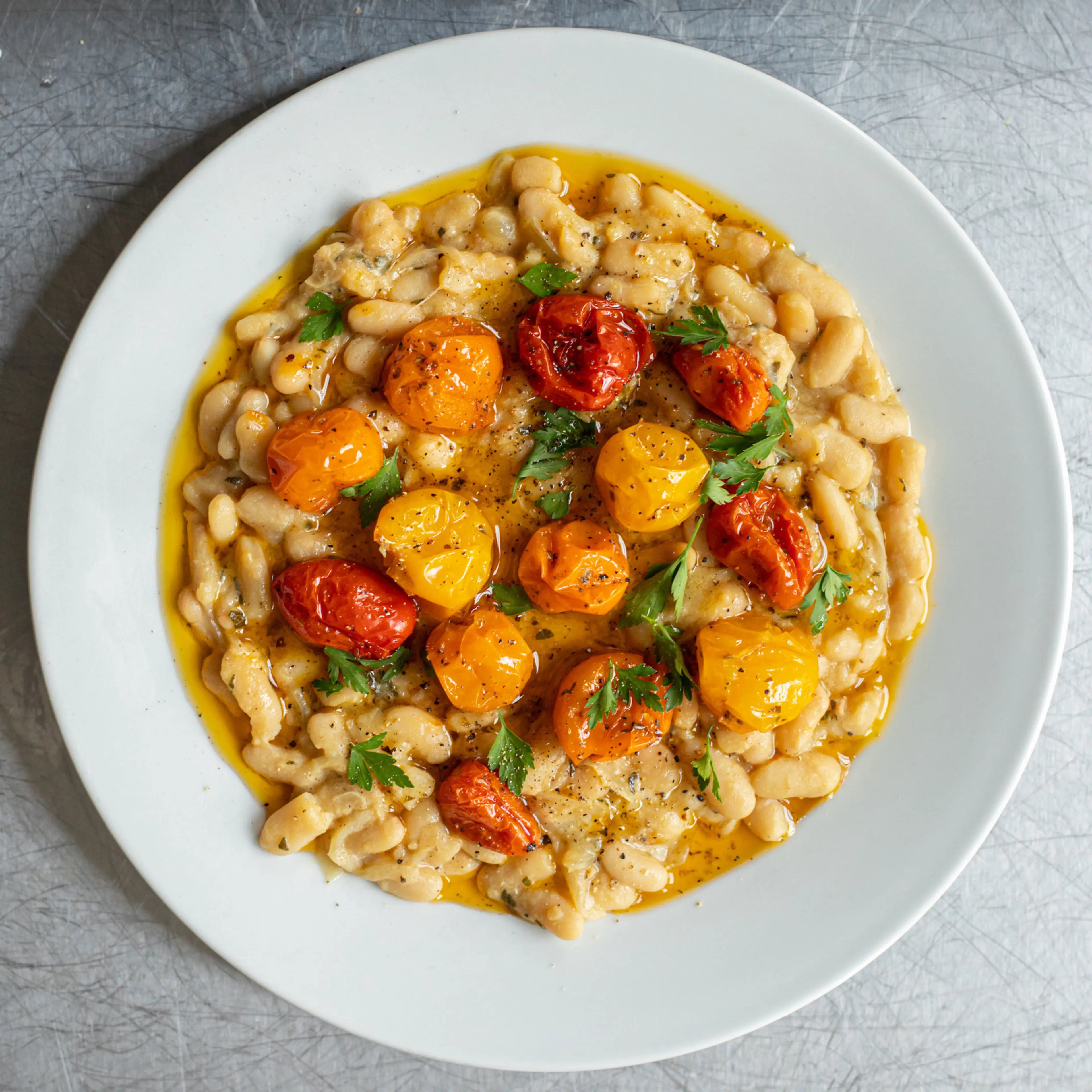 Cannellini Beans with Sage and Roasted Tomatoes