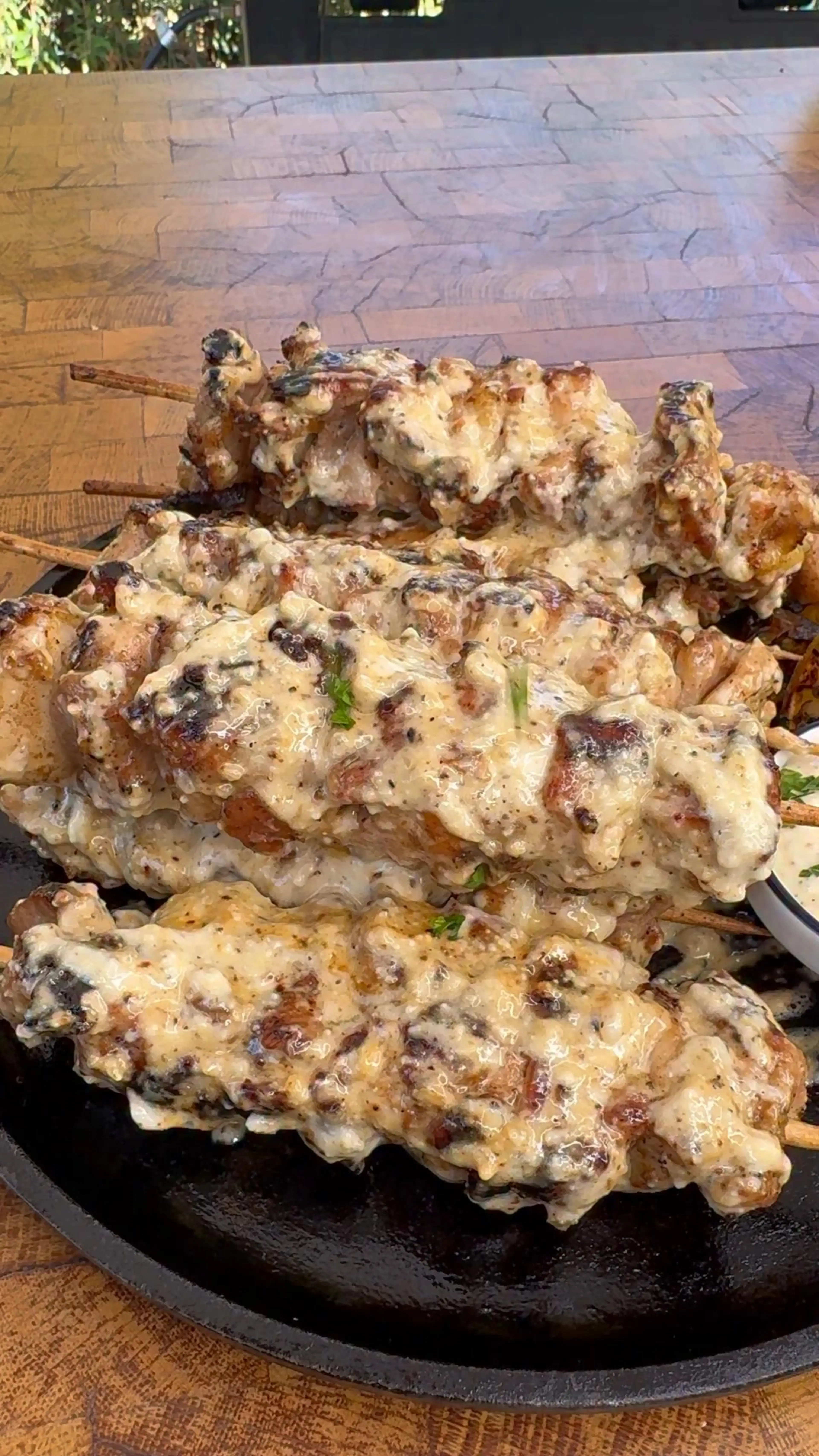 Chicken Parmesan Skewers on the Griddle