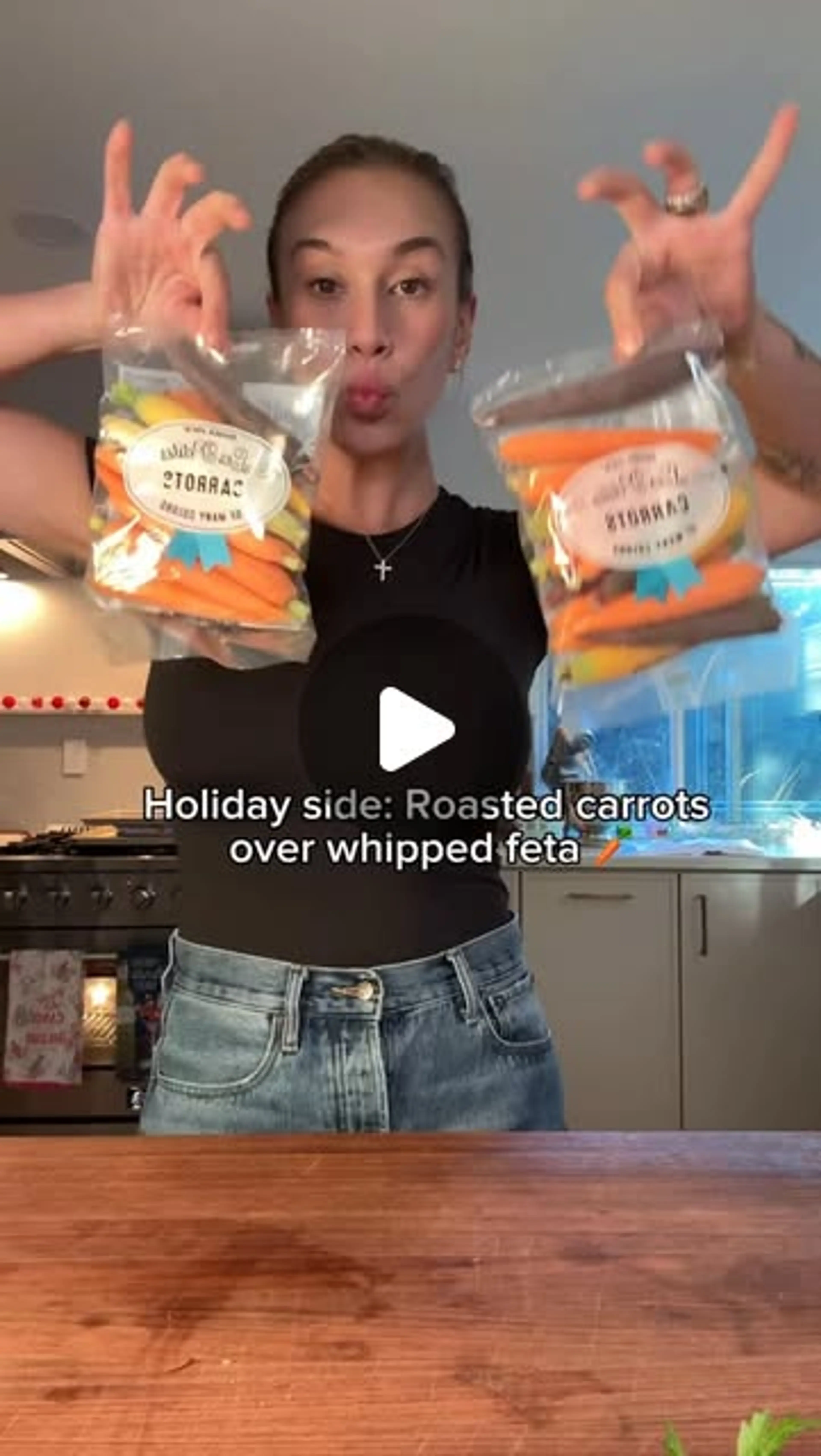 Holiday Side: Roasted Carrots Over Whipped Feta