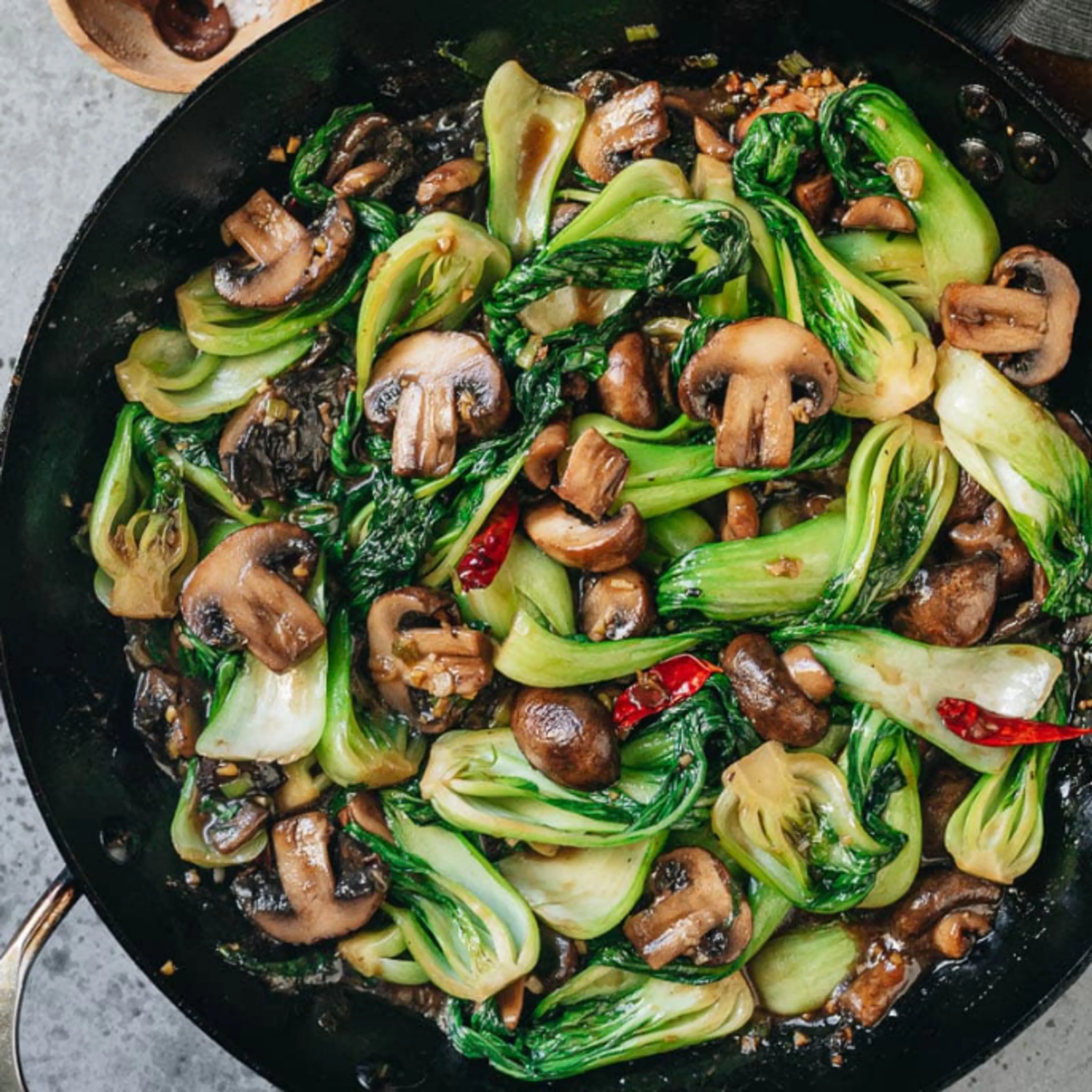 Bok Choy and Mushroom Stir Fry
