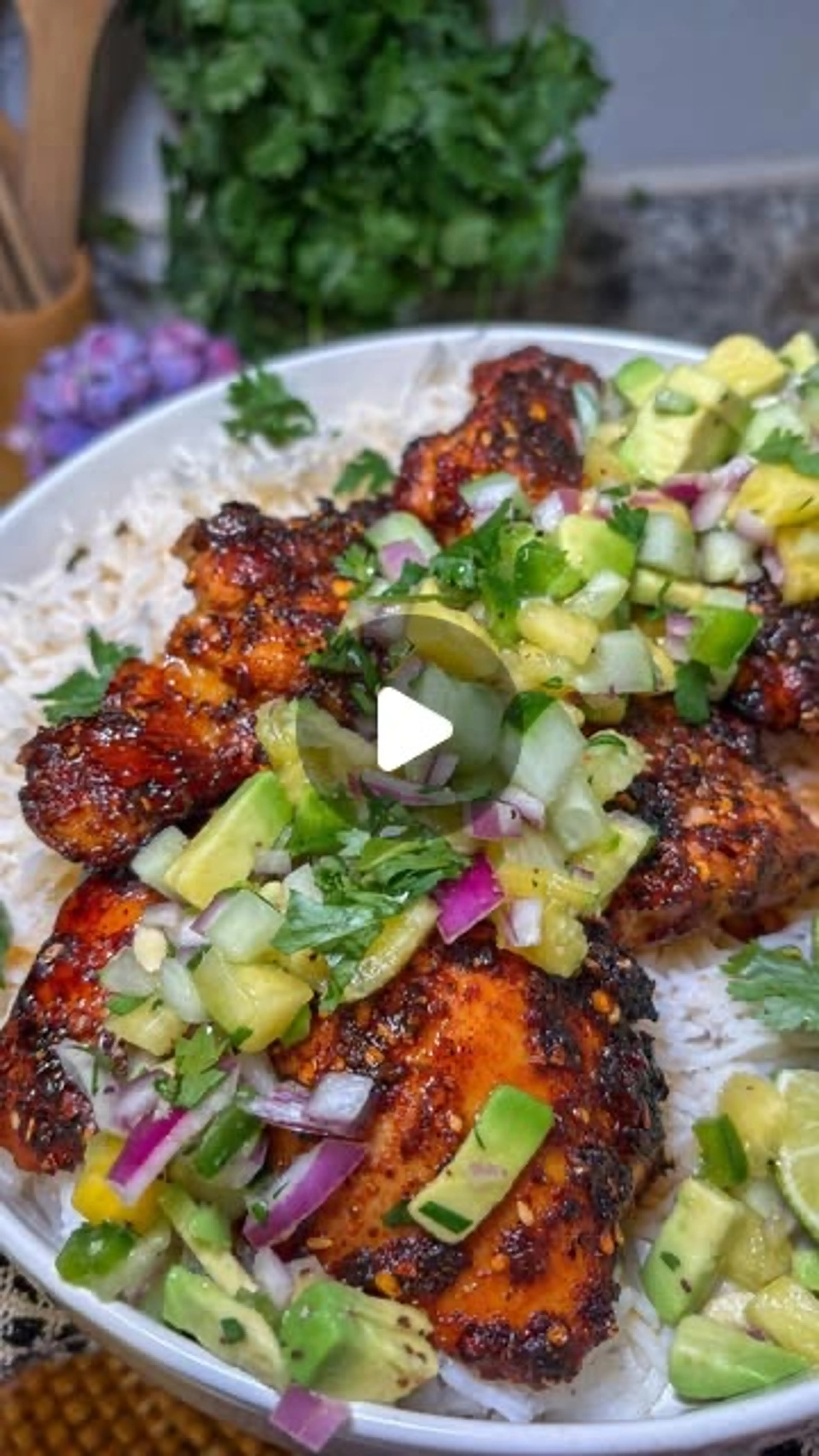 Chili Crunch Honey Chicken Bowl Recipe