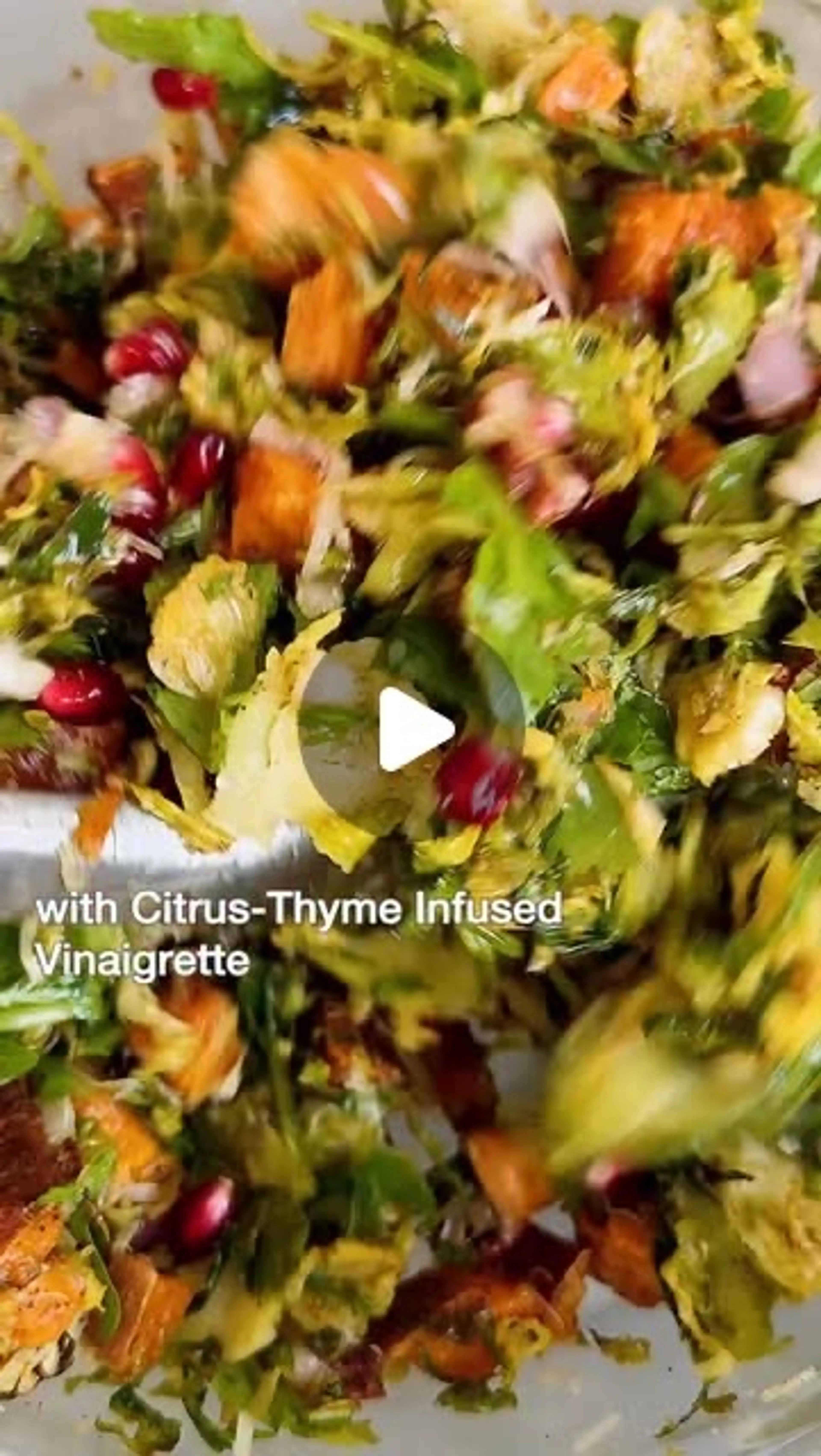 Roasted Shredded Brussels & Sweet Potato Salad with Citrus-t