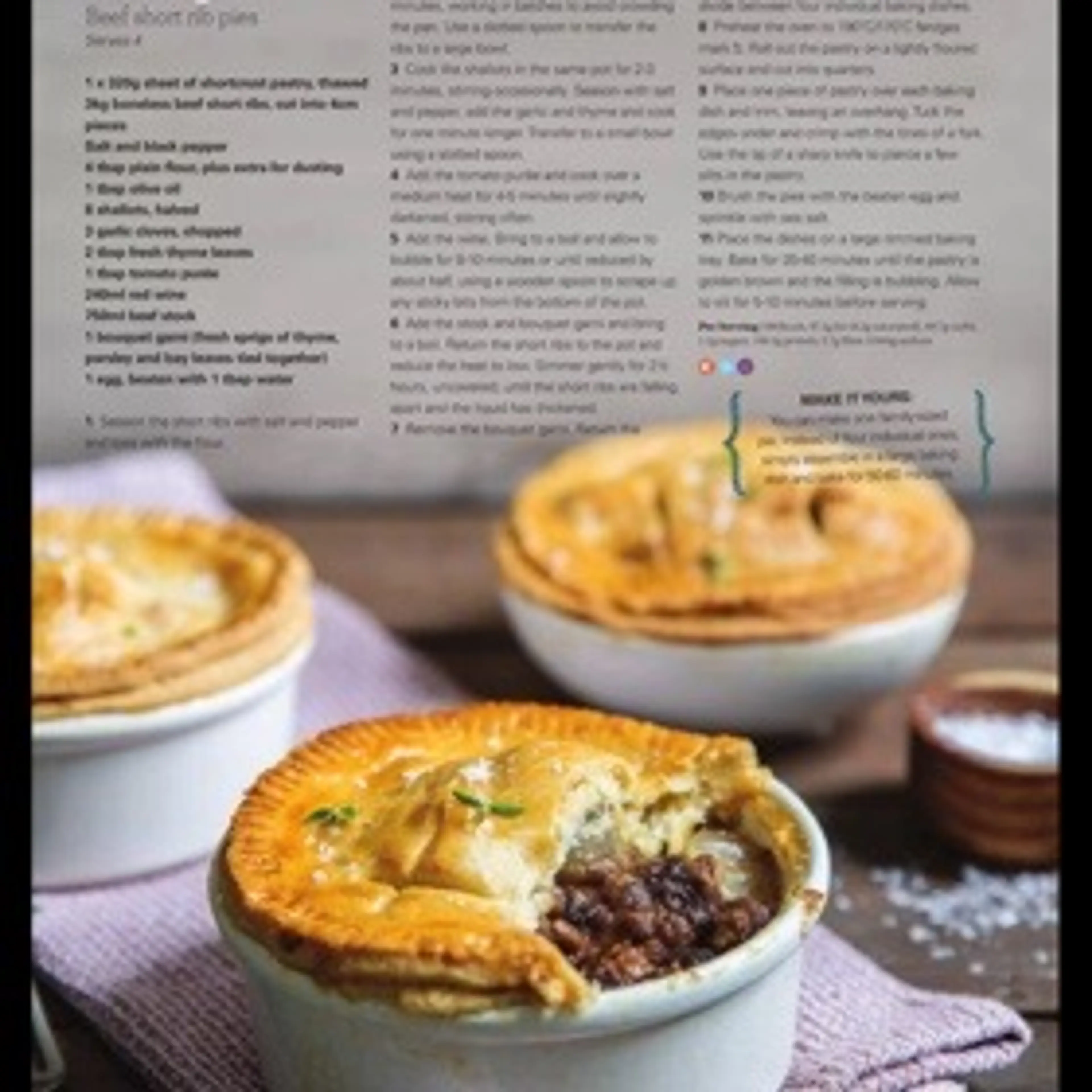 Beef short rib pies