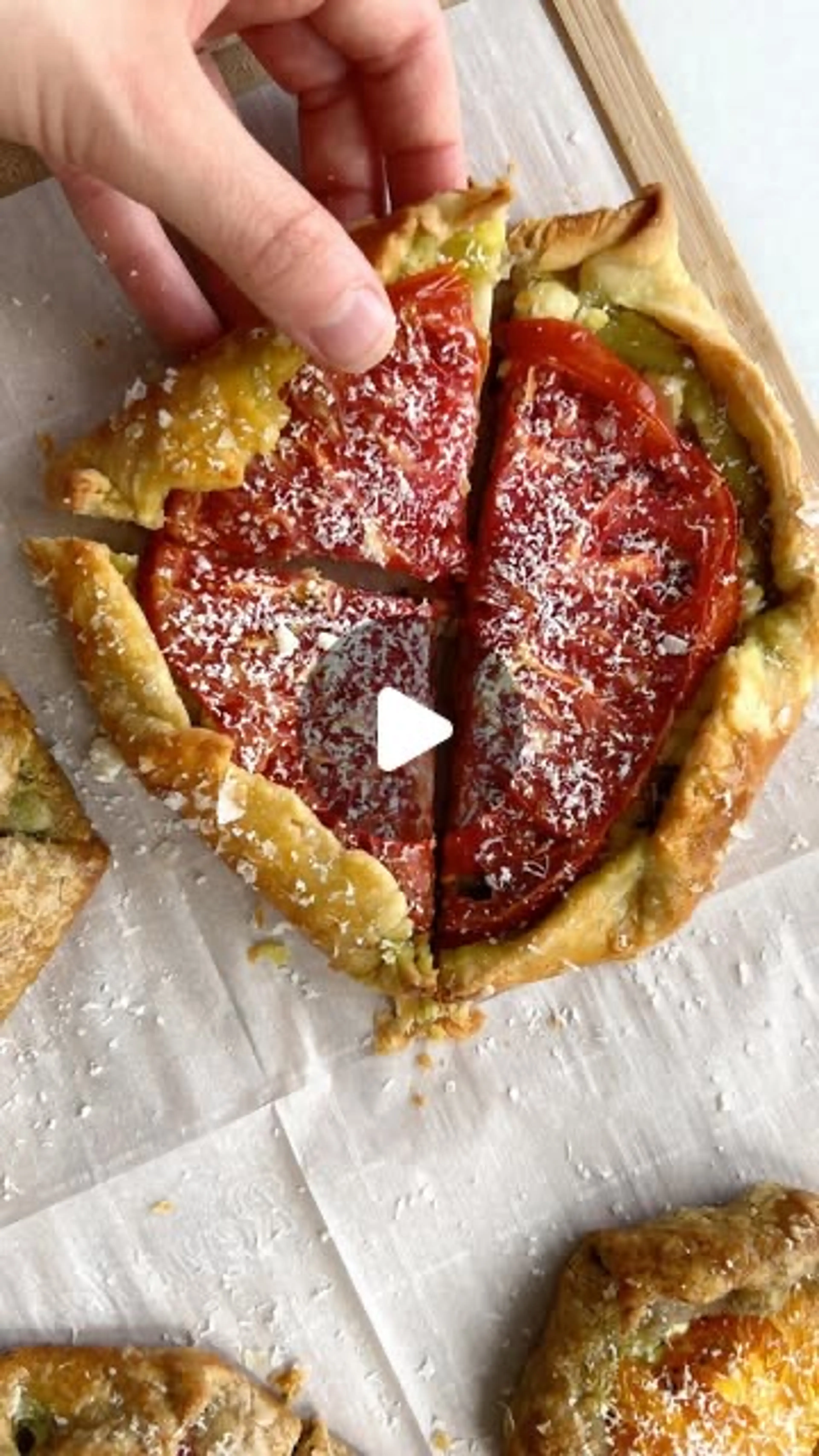 Tiny Tomato Tarts with Basil Oil, Feta and Frozen Feta on To
