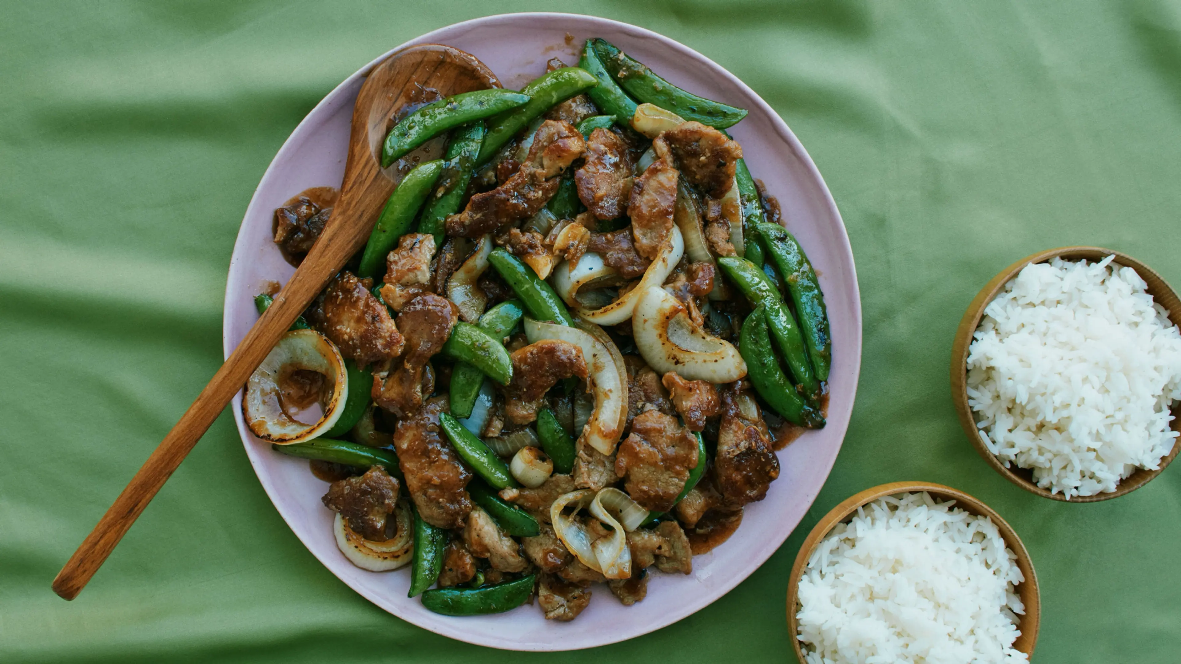 Gingery Pork and Sugar Snap Pea Stir-Fry