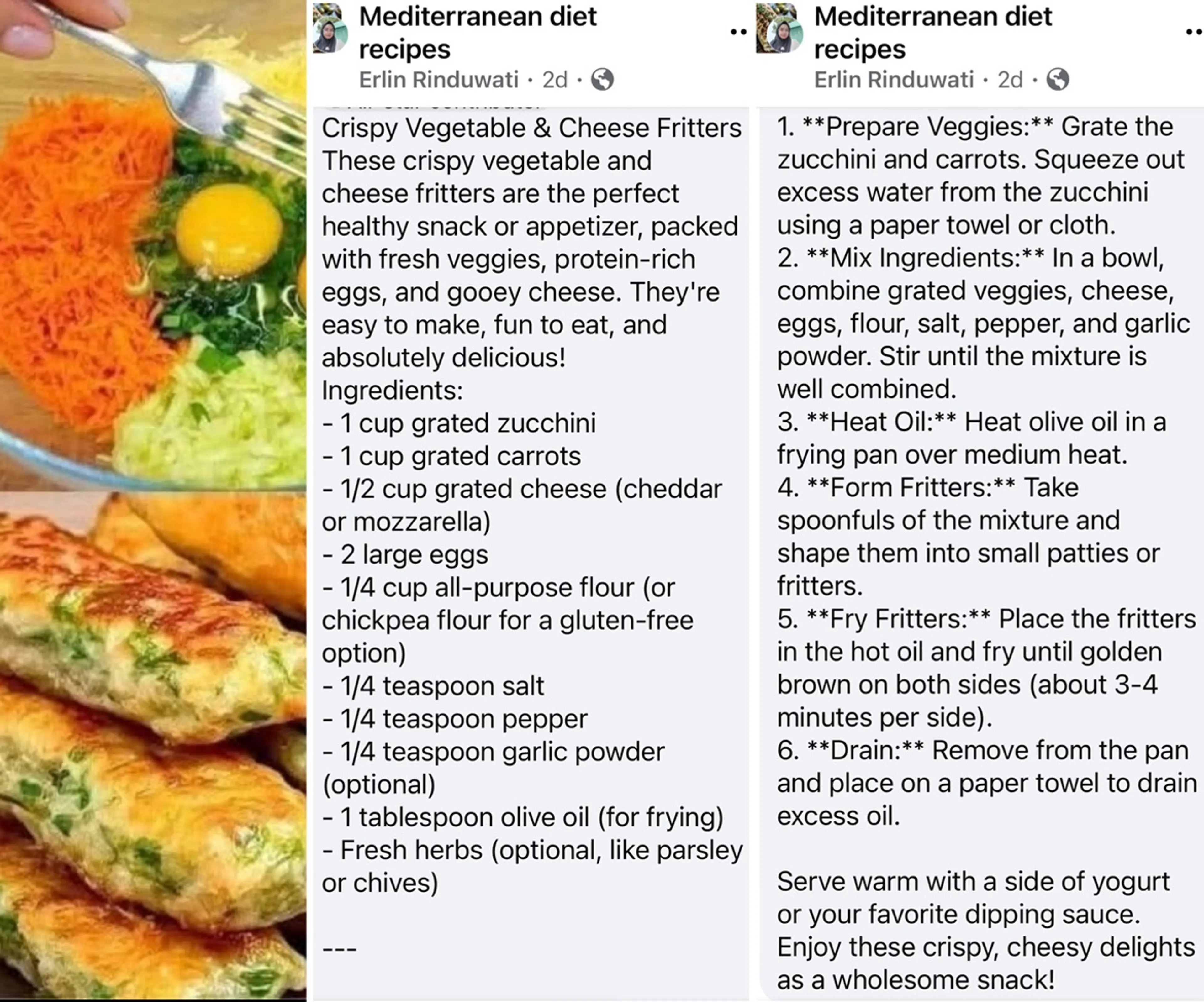 Crispy Vegetable & Cheese Fritters