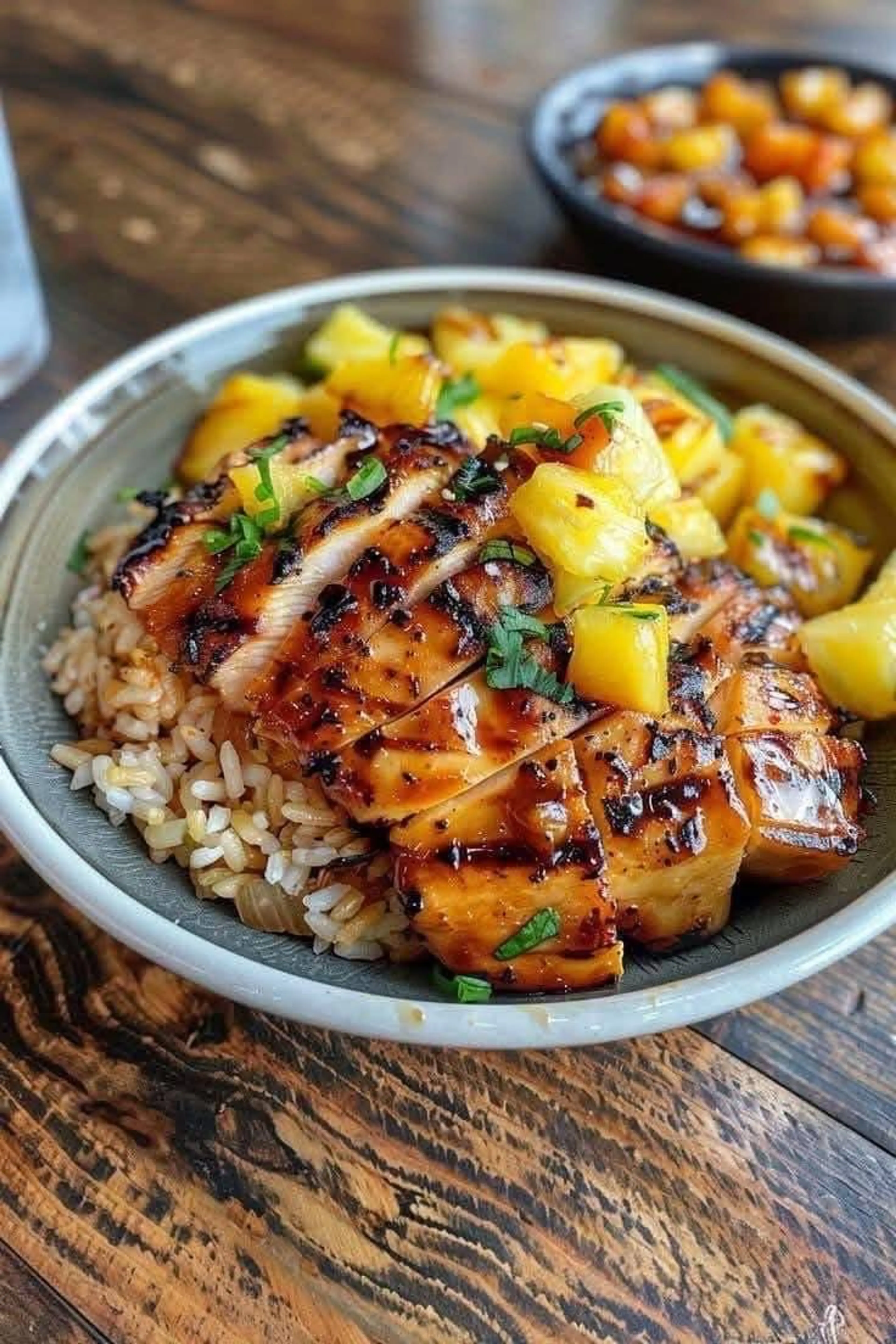 Grilled Pineapple Chicken with Rice