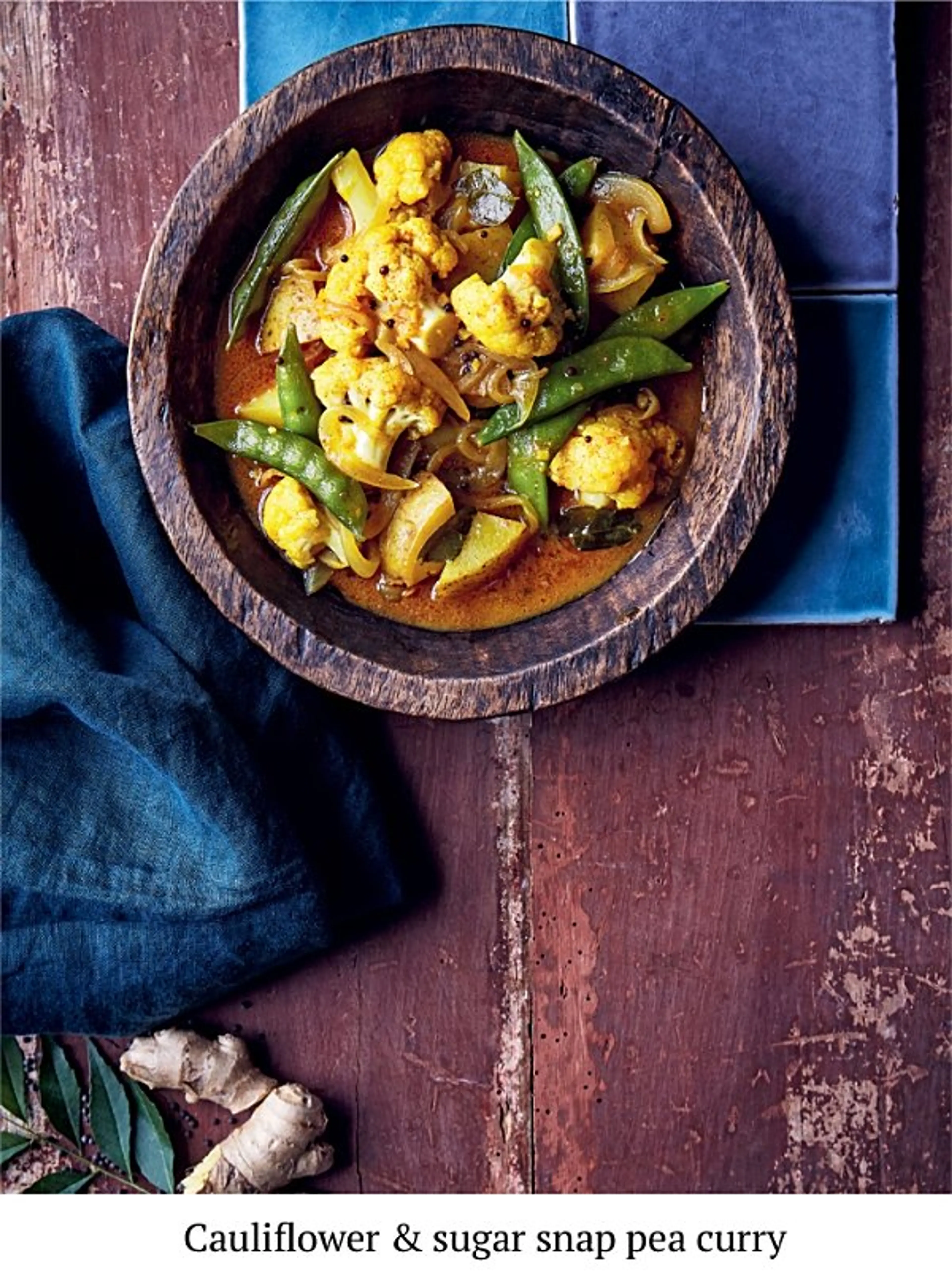 Cauliflower & sugar snap pea curry