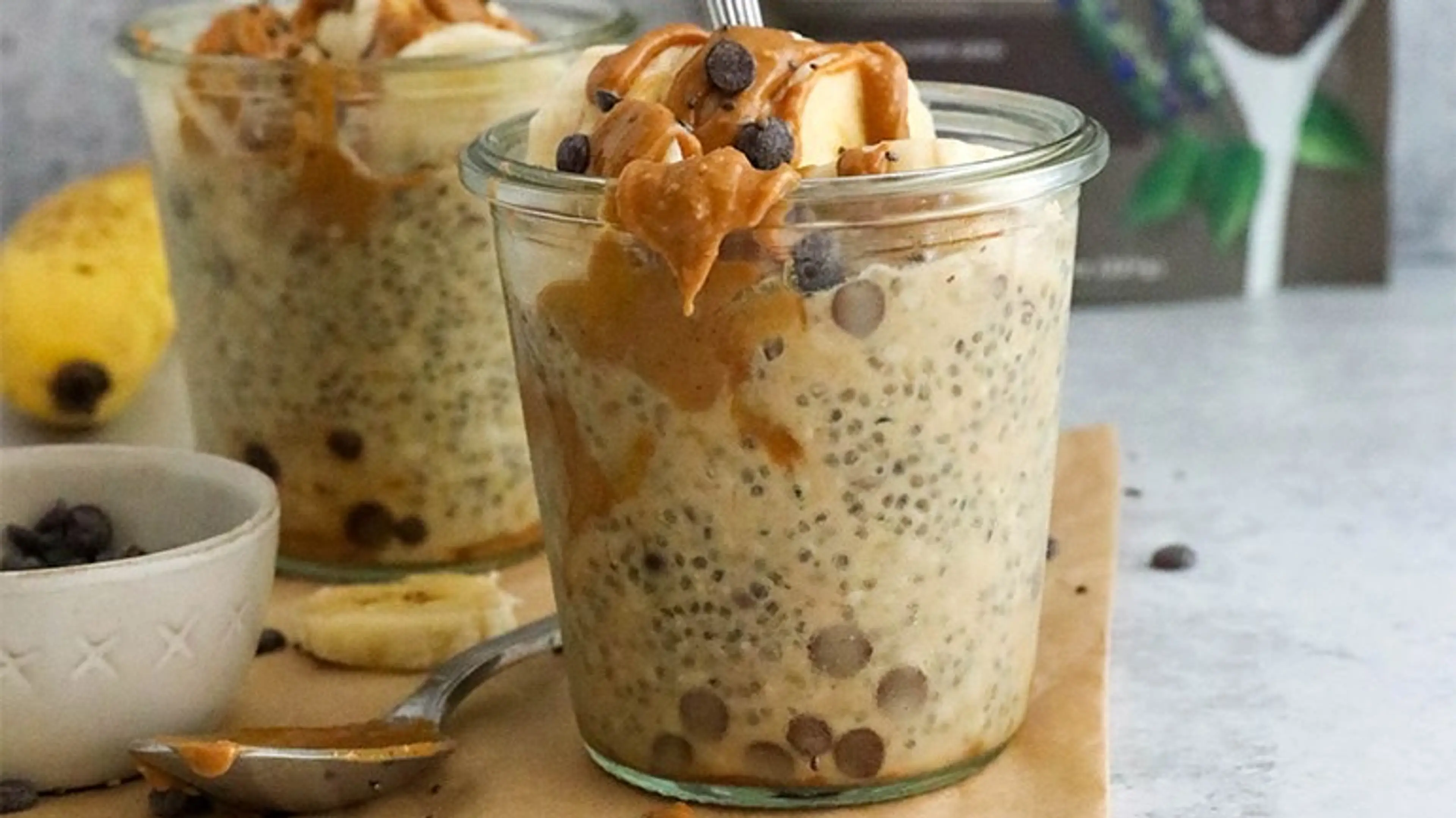 PB & Banana Chocolate Chip Chia Pudding Recipe