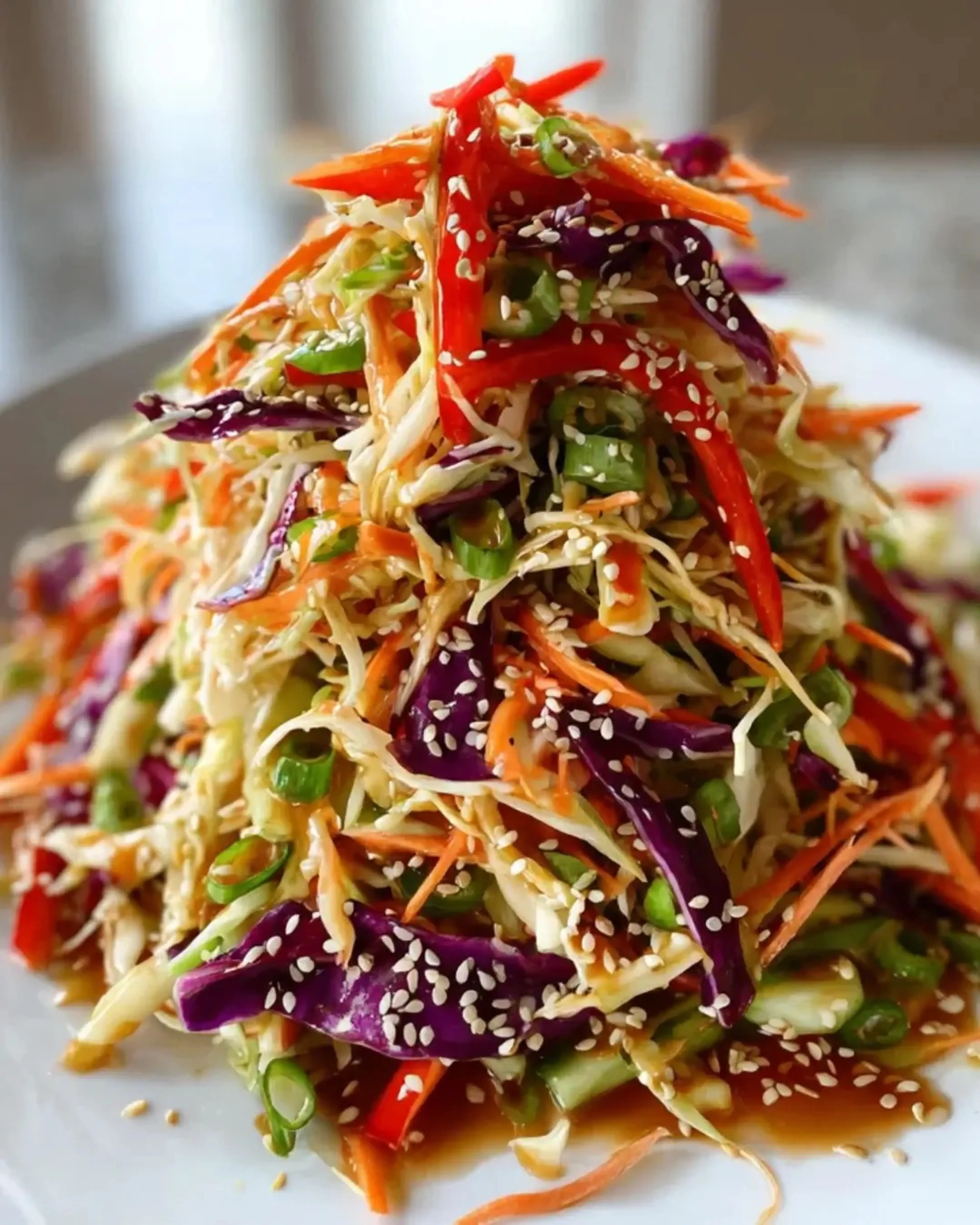 Crunchy Asian Cabbage Slaw with Addictive Sesame Dressing: D