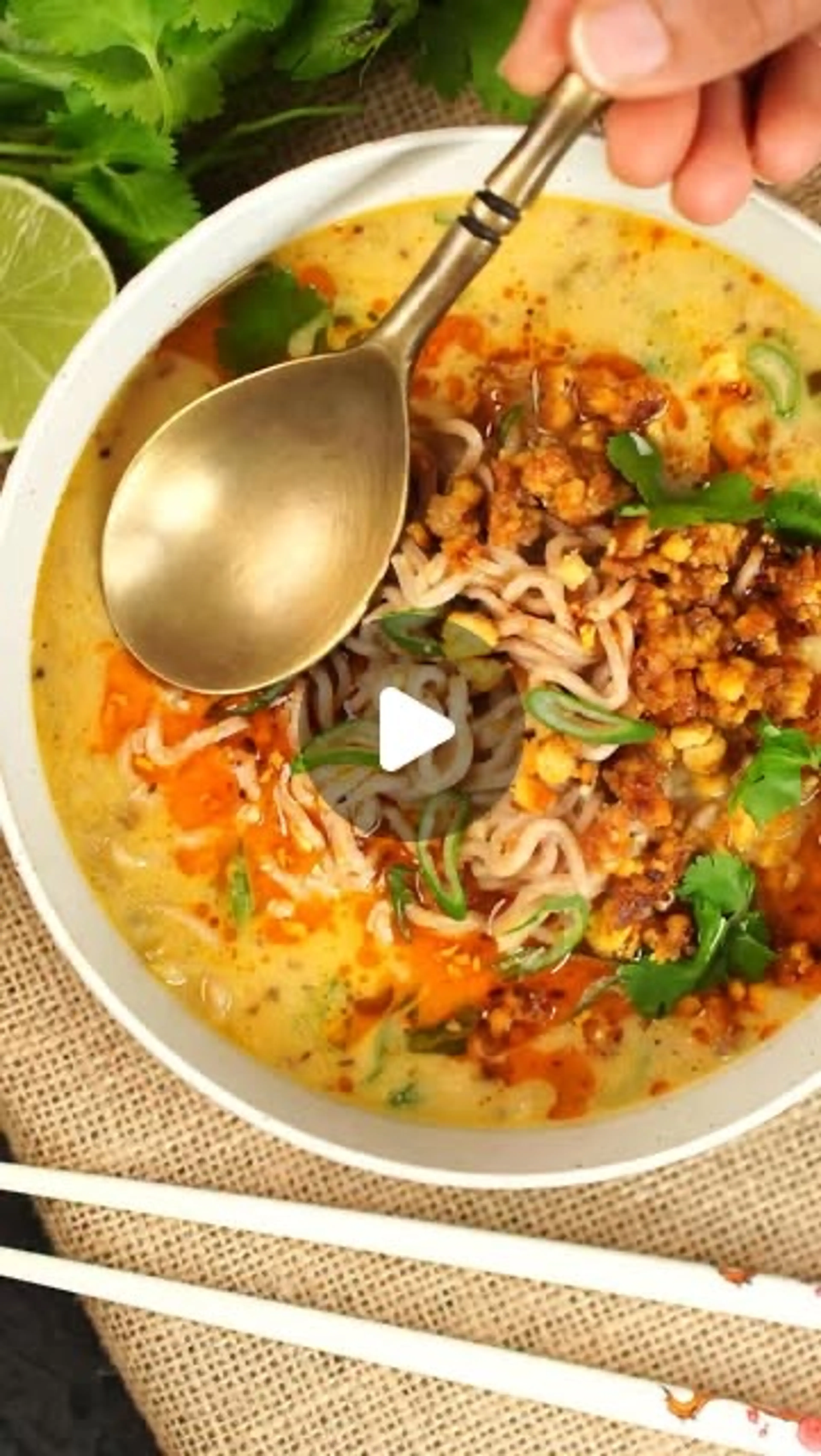 Miso Peanut Ramen Noodle Dish