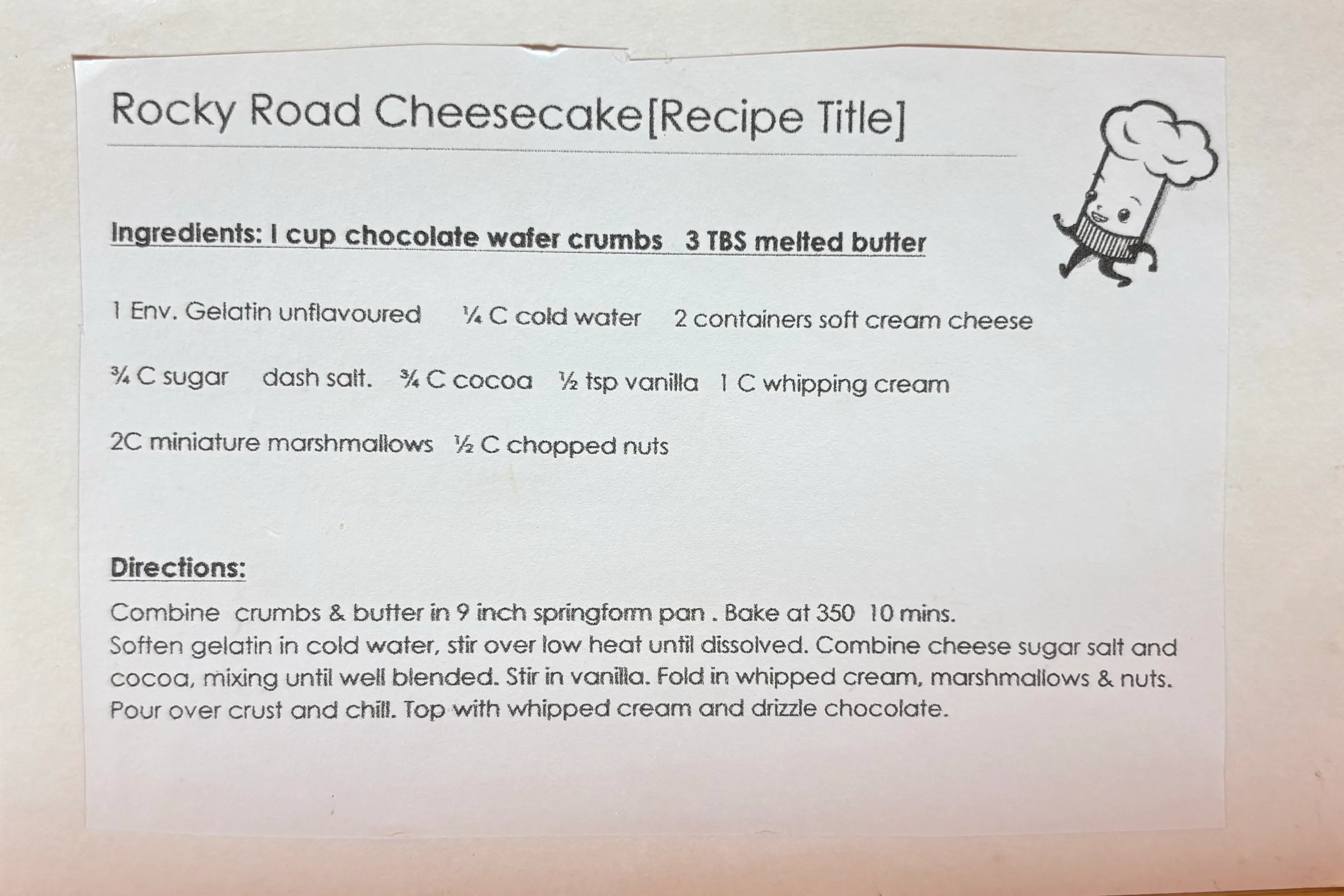 Rocky Road Cheesecake