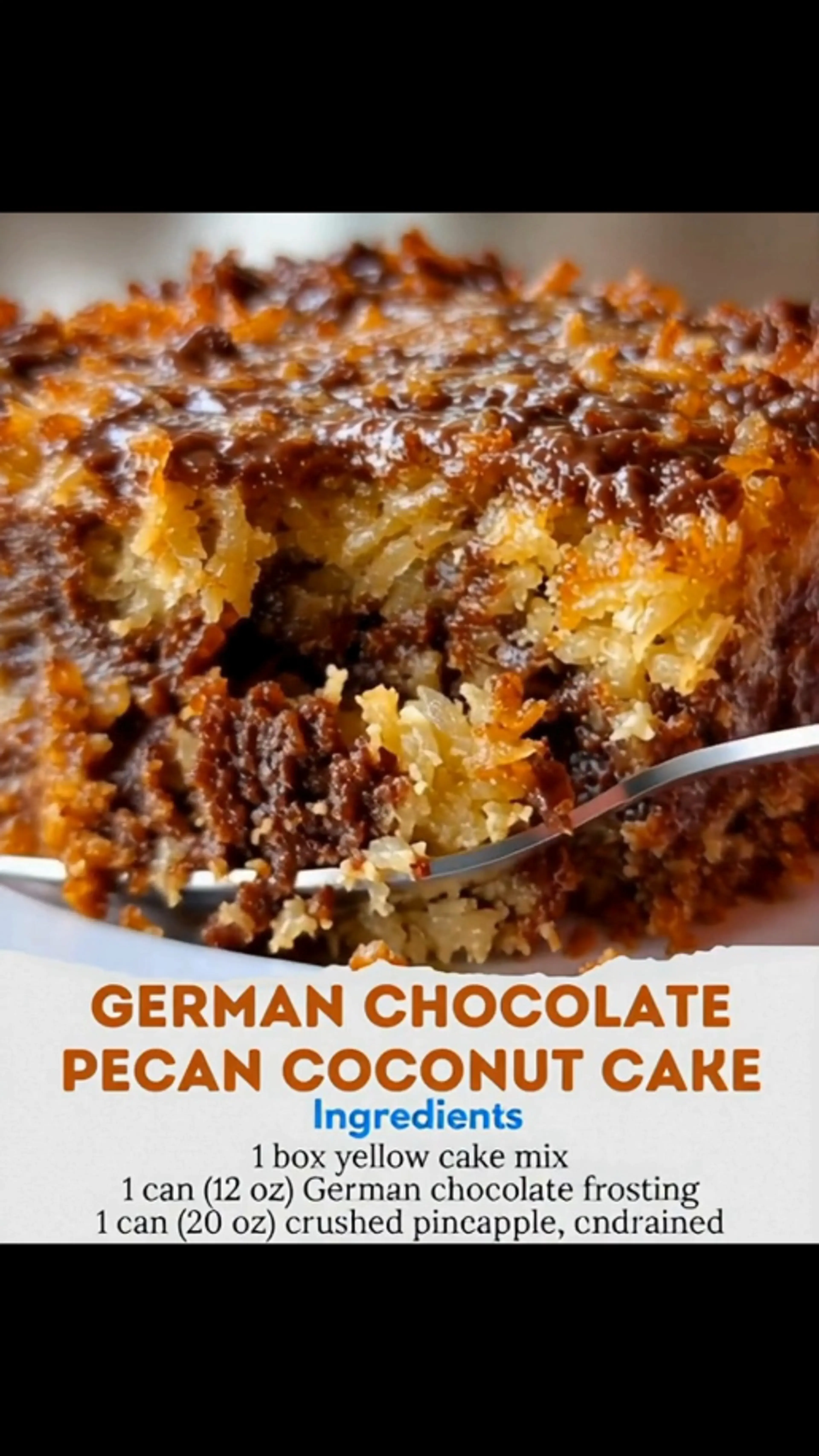 German Chocolate Pecan Coconut Cake
