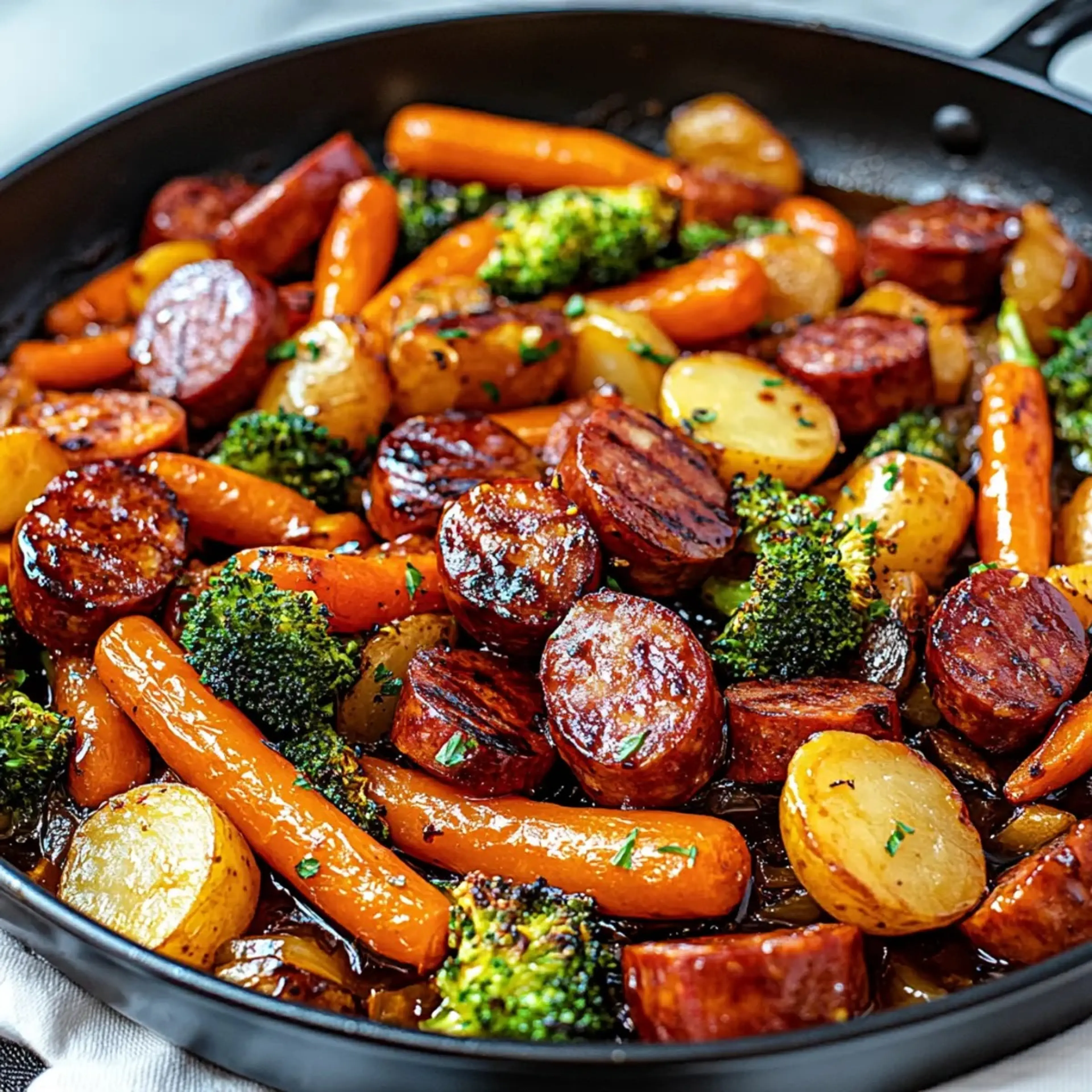 One-Pan Honey Garlic Kielbasa & Veggies: Easy Family Delight
