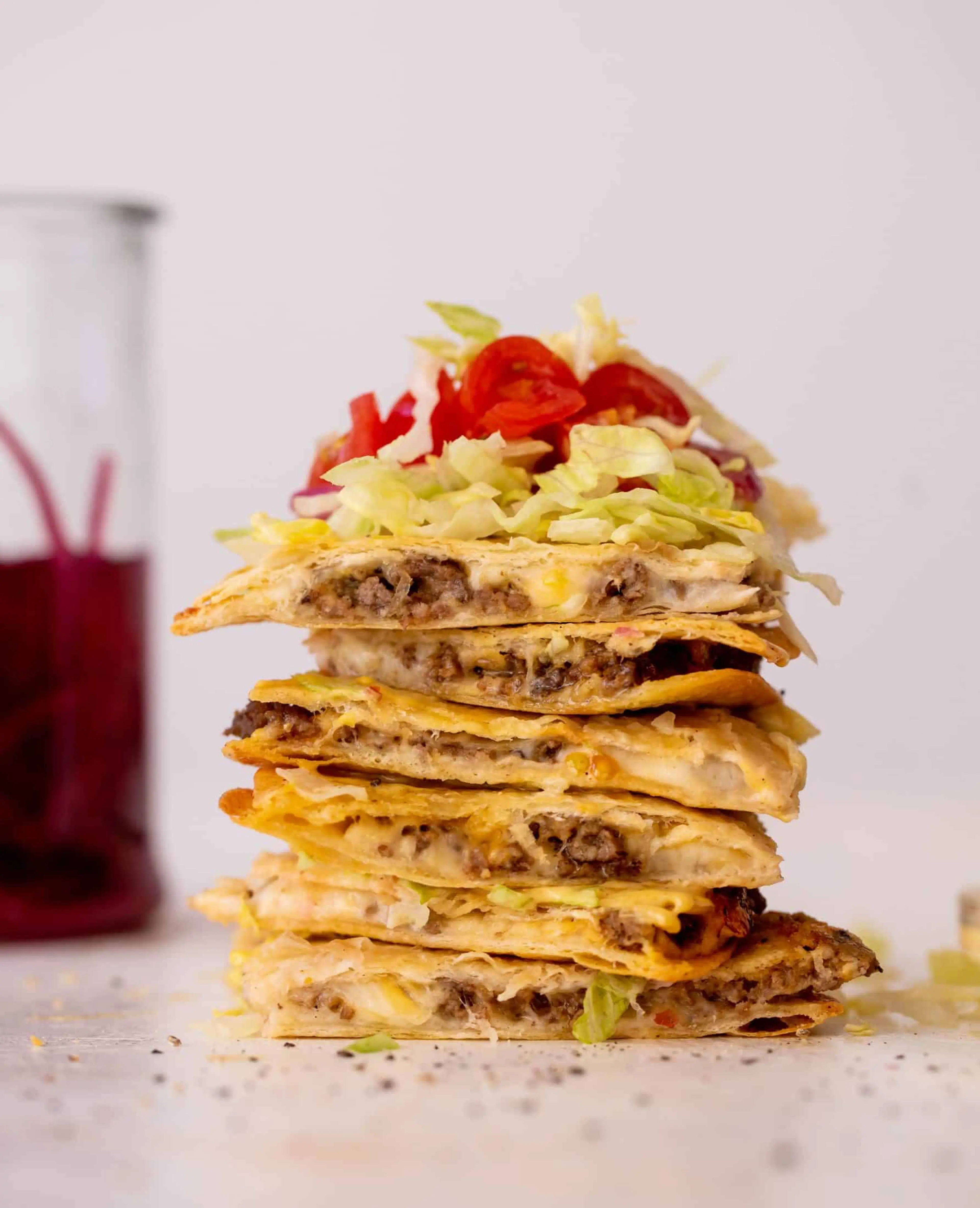 Crispy Baked Cheeseburger Quesadillas