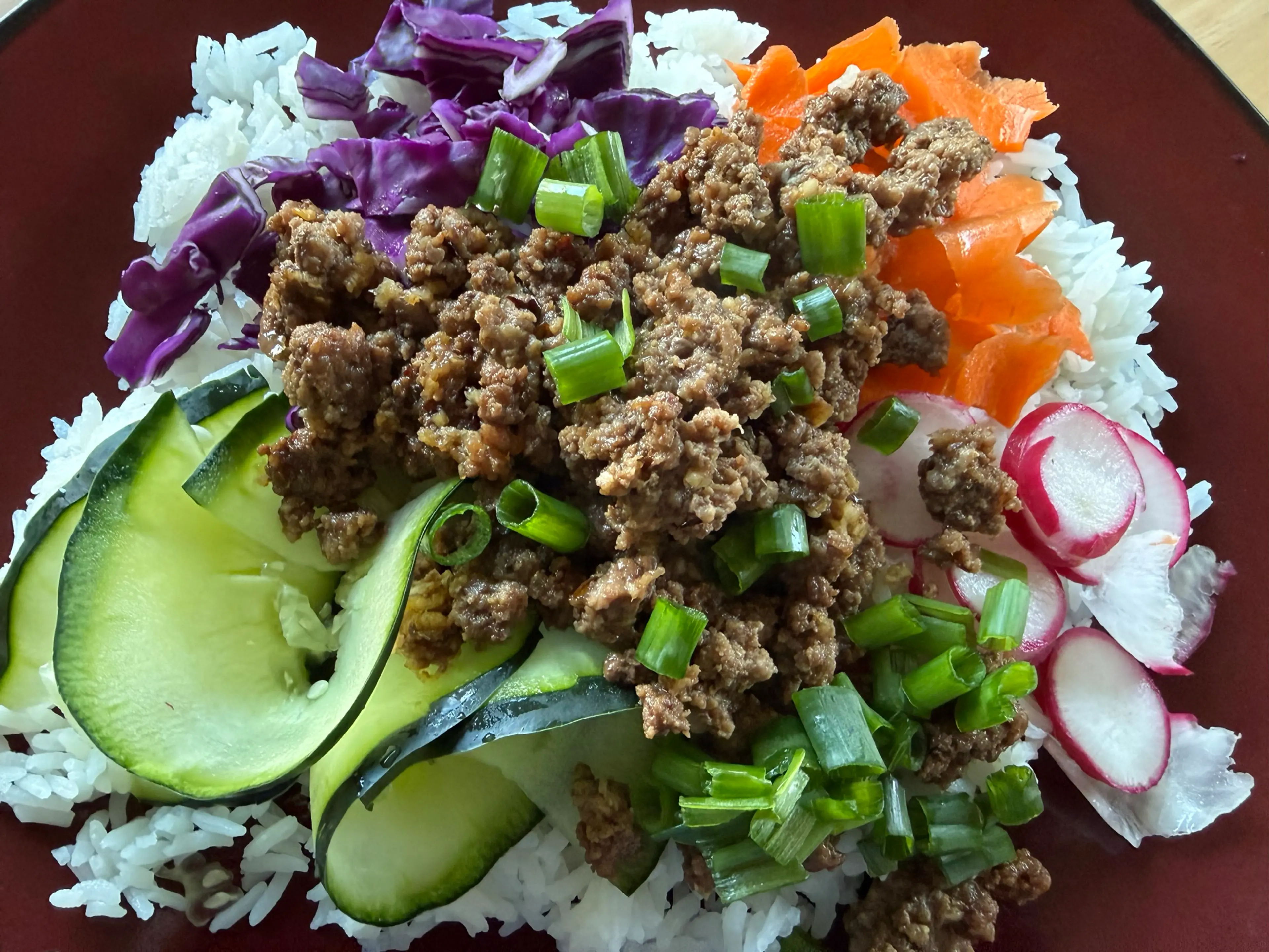 Korean Ground Beef and Rice Bowls