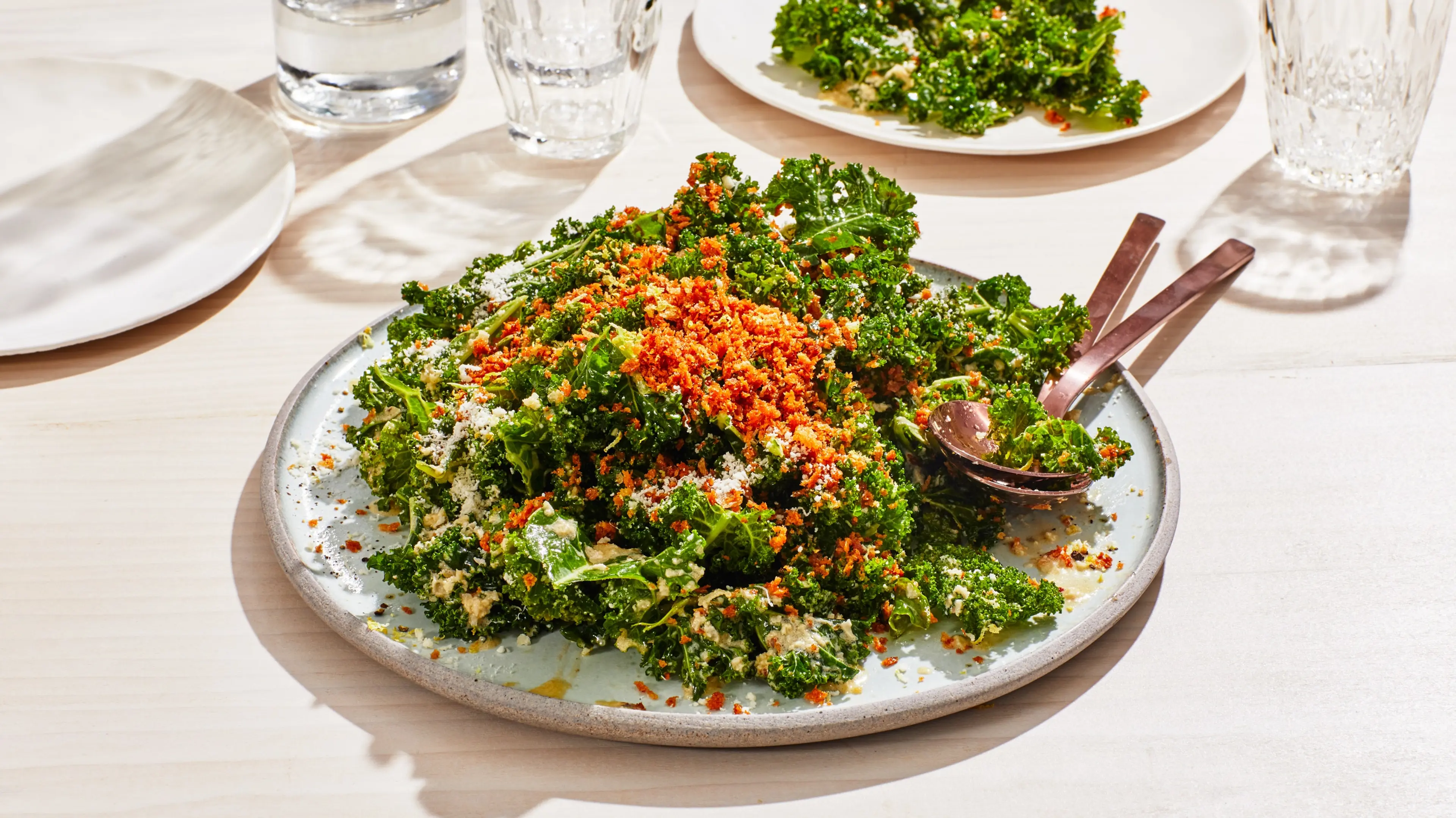 Kale Caesar Salad With Lemony Breadcrumbs