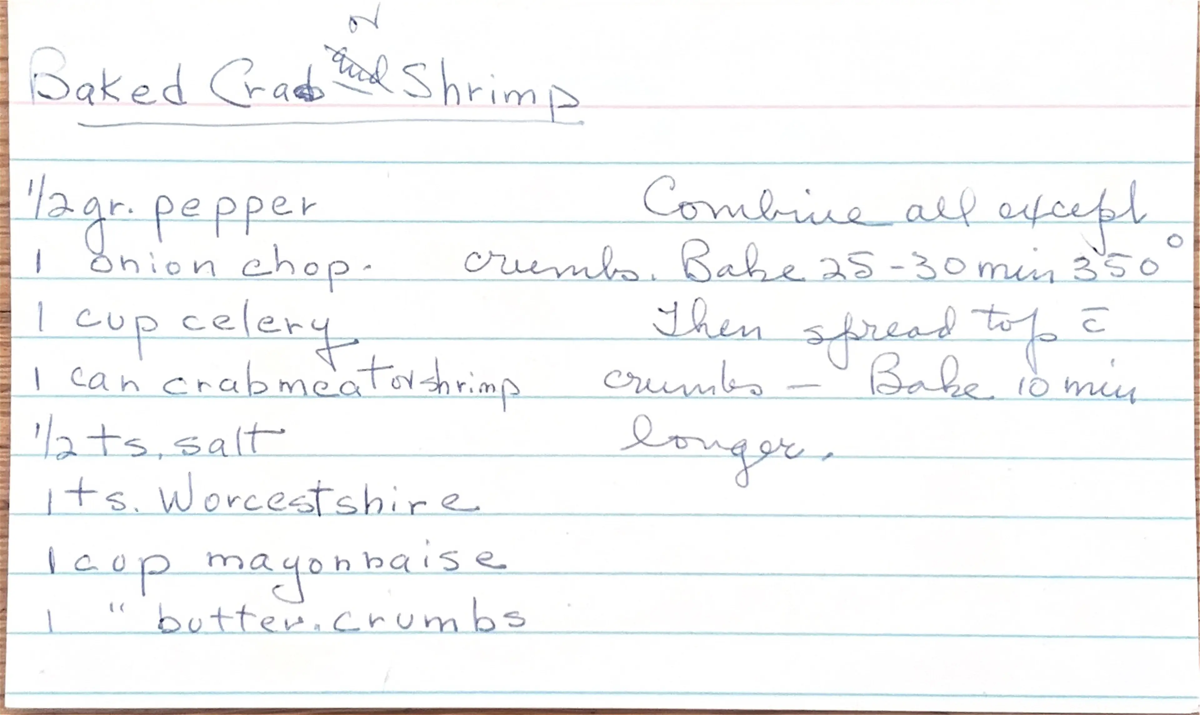 Baked Crab Or Shrimp