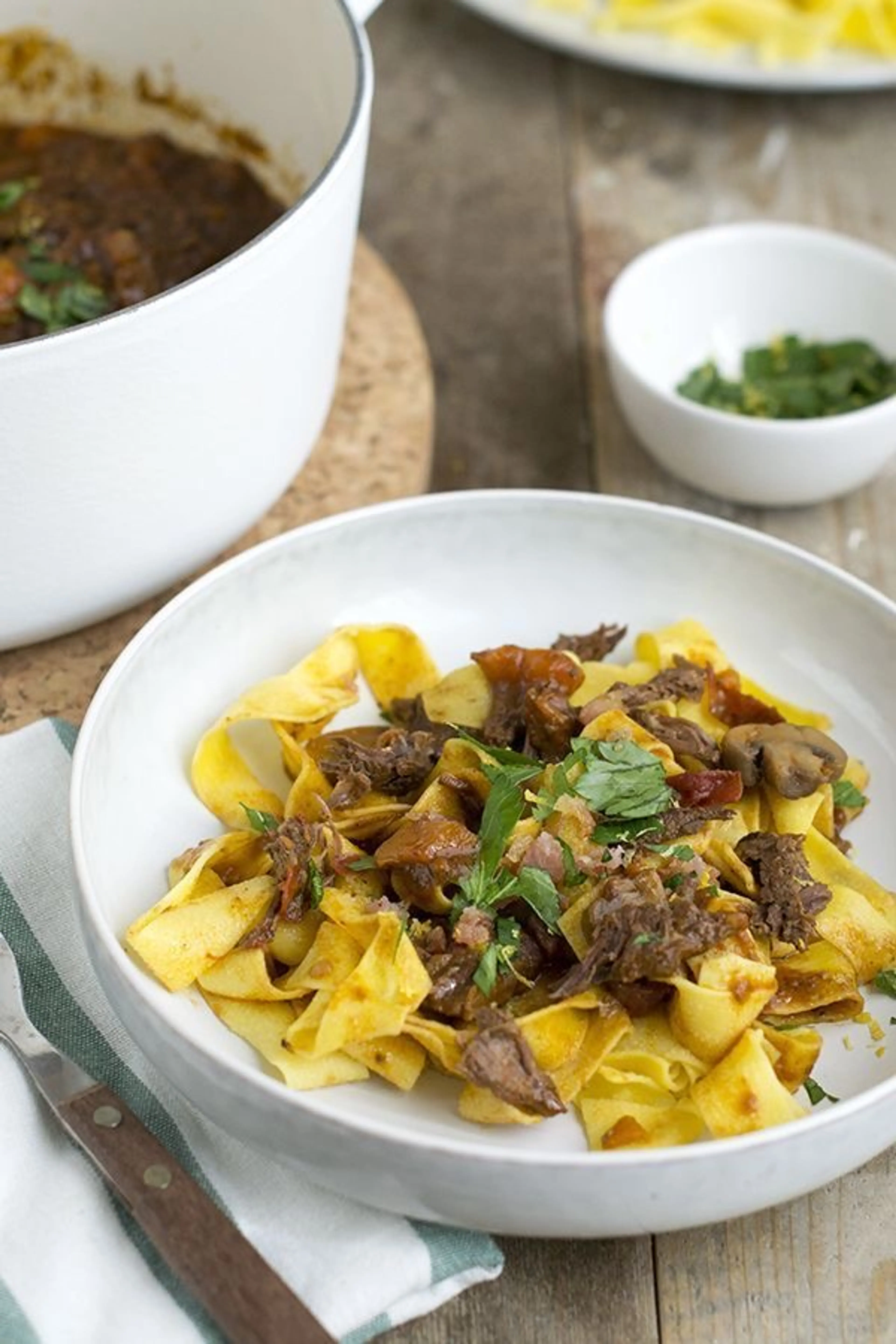 Tagliatelle met Italiaans stoofvlees