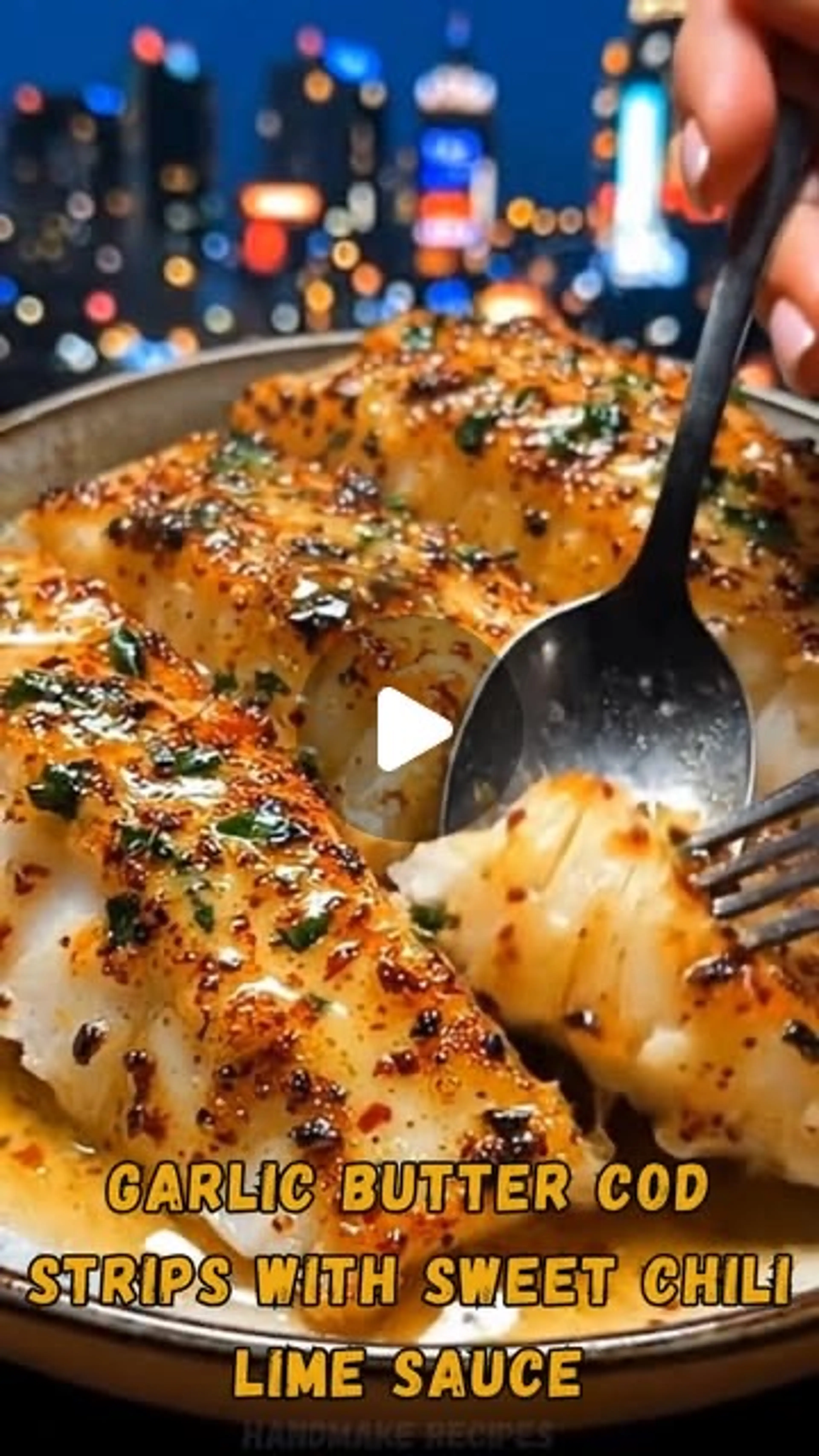 Garlic Butter Cod Strips with Sweet Chili Lime Sauce