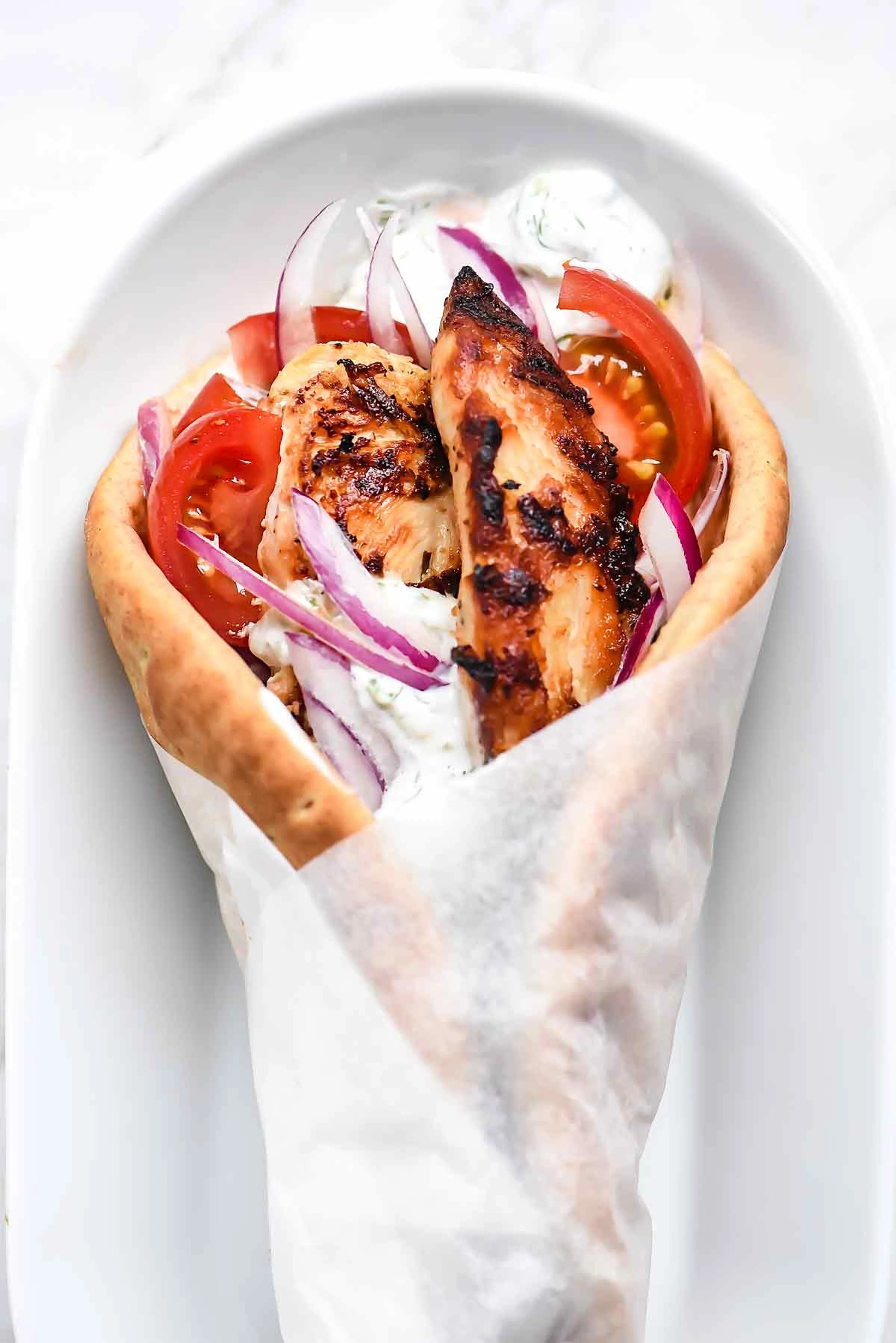 Easy Chicken Gyros with Tzatziki Sauce