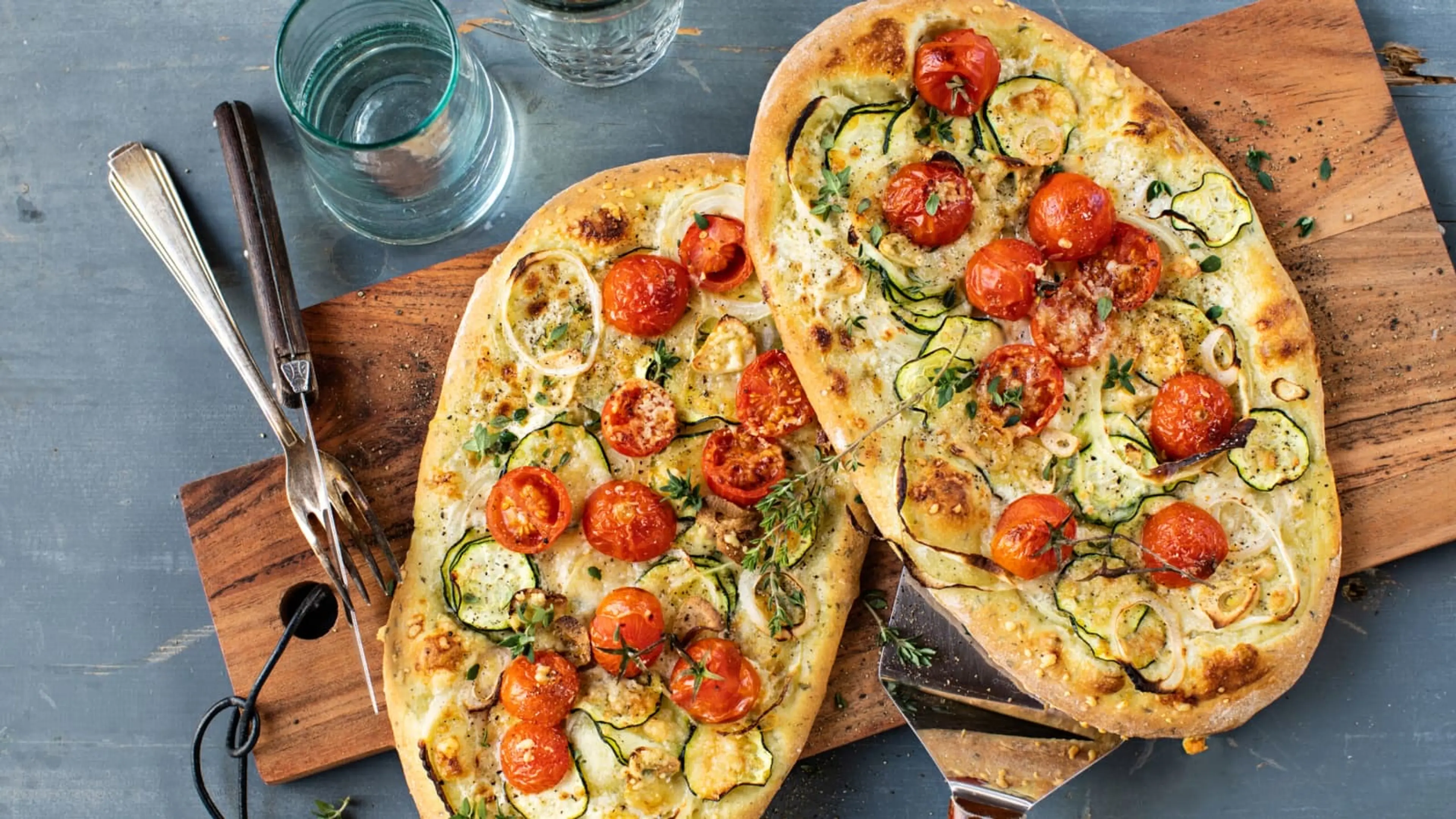 Gemüse-Flammkuchen (vegetarisch)