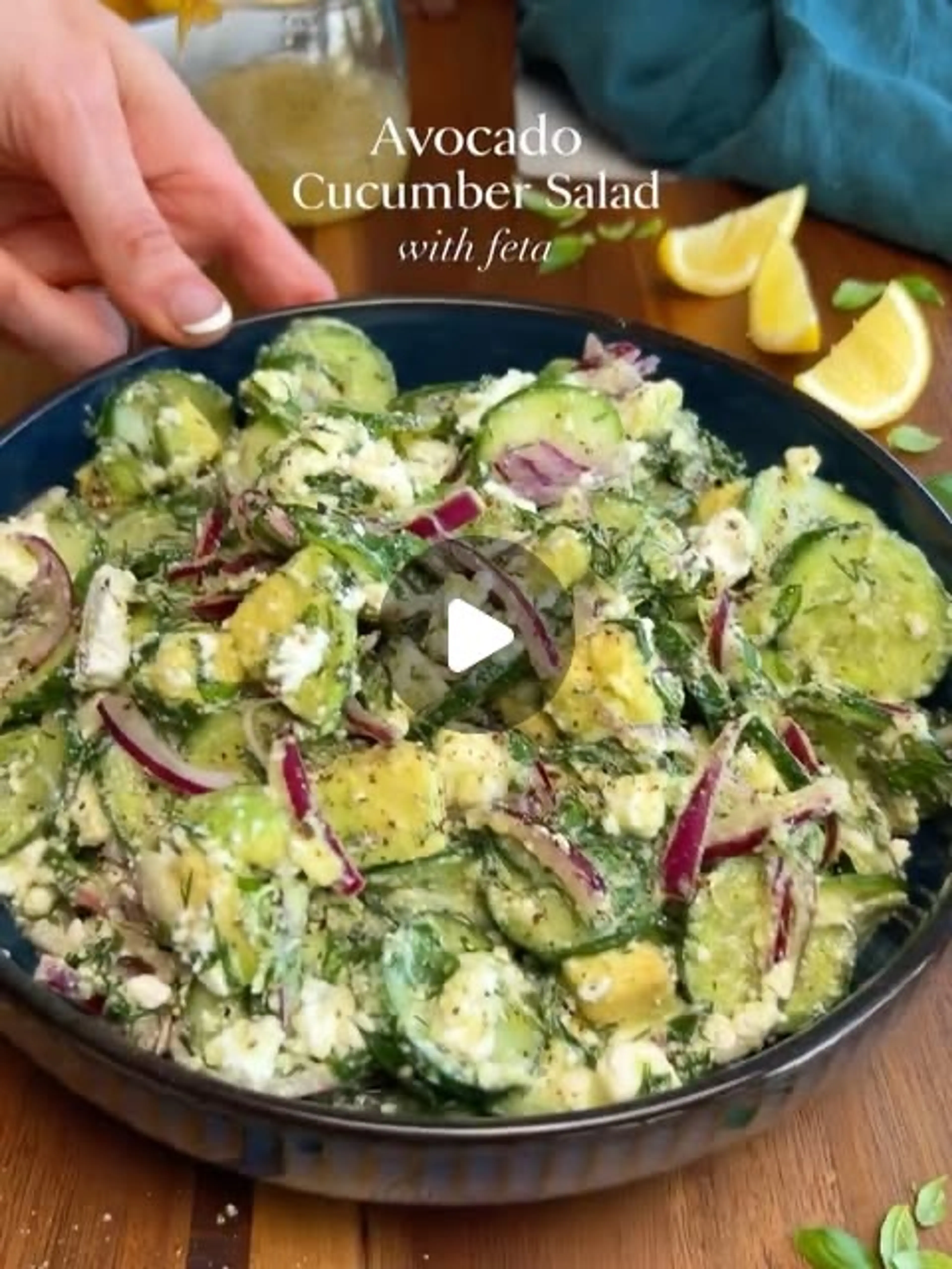 Avocado Cucumber Salad with Feta