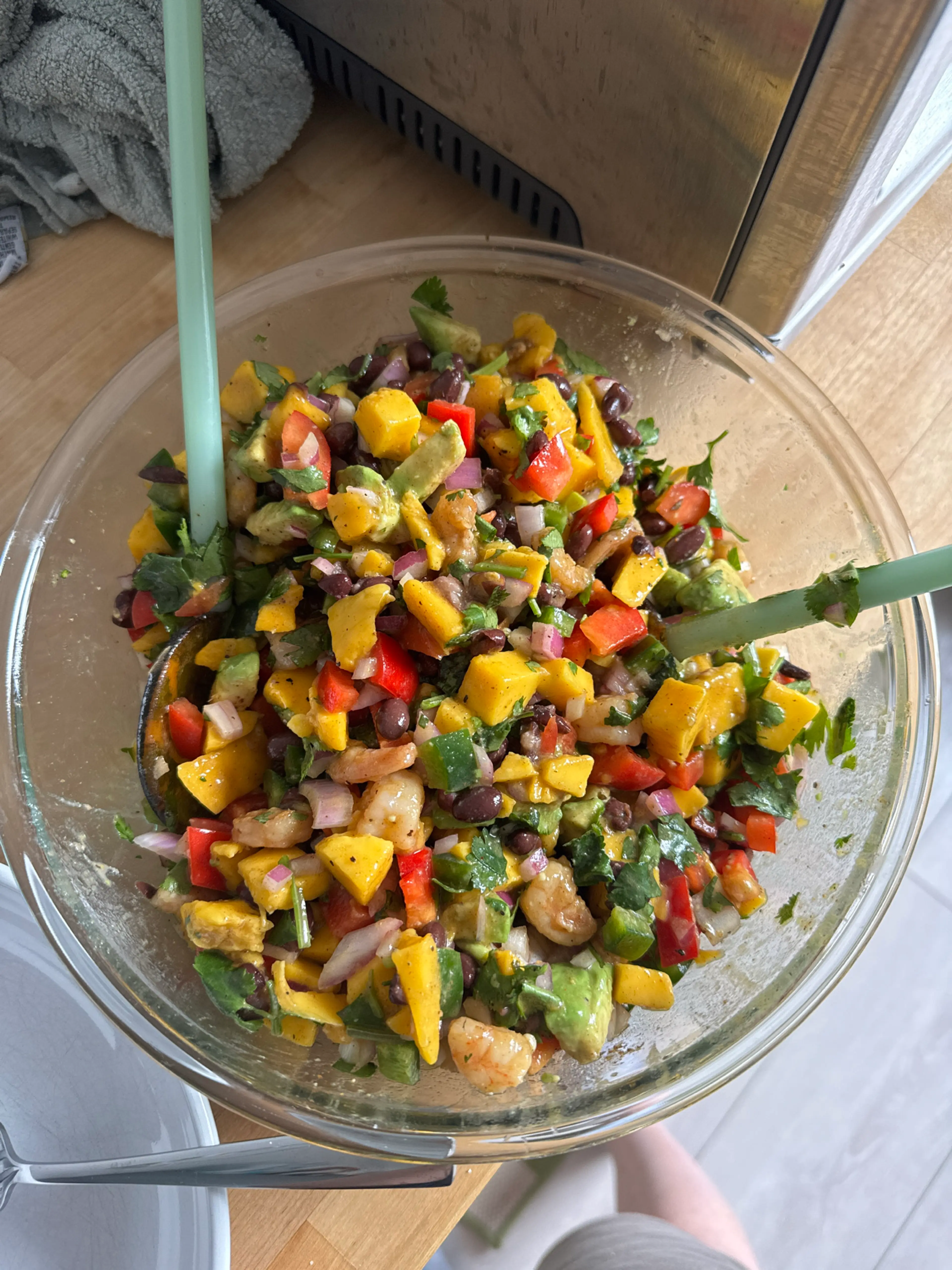 Mango Black Bean Shrimp Salad