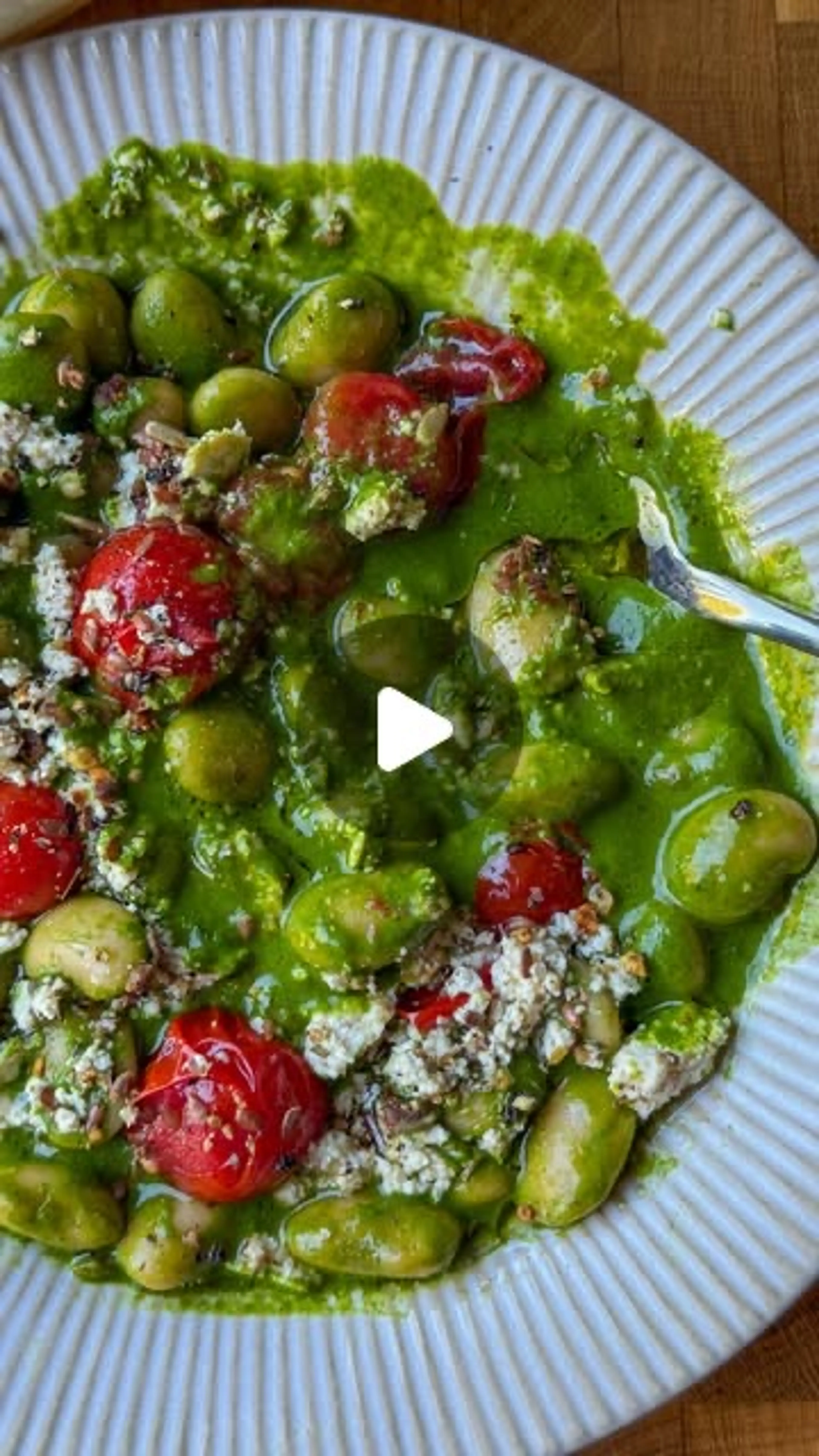 Miso Greens with Butterbeans and Tofu Feta