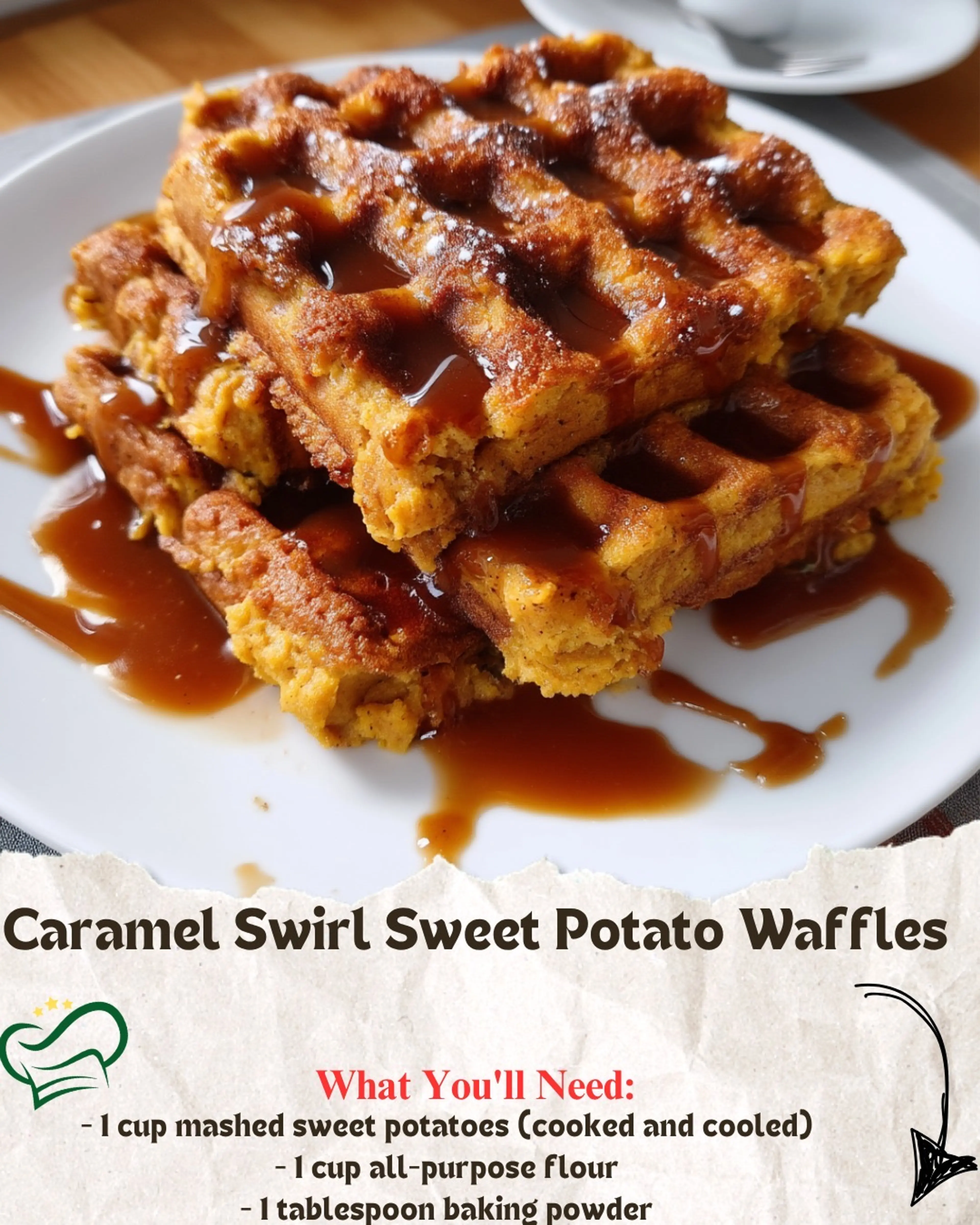 Caramel Swirl Sweet Potato Waffles