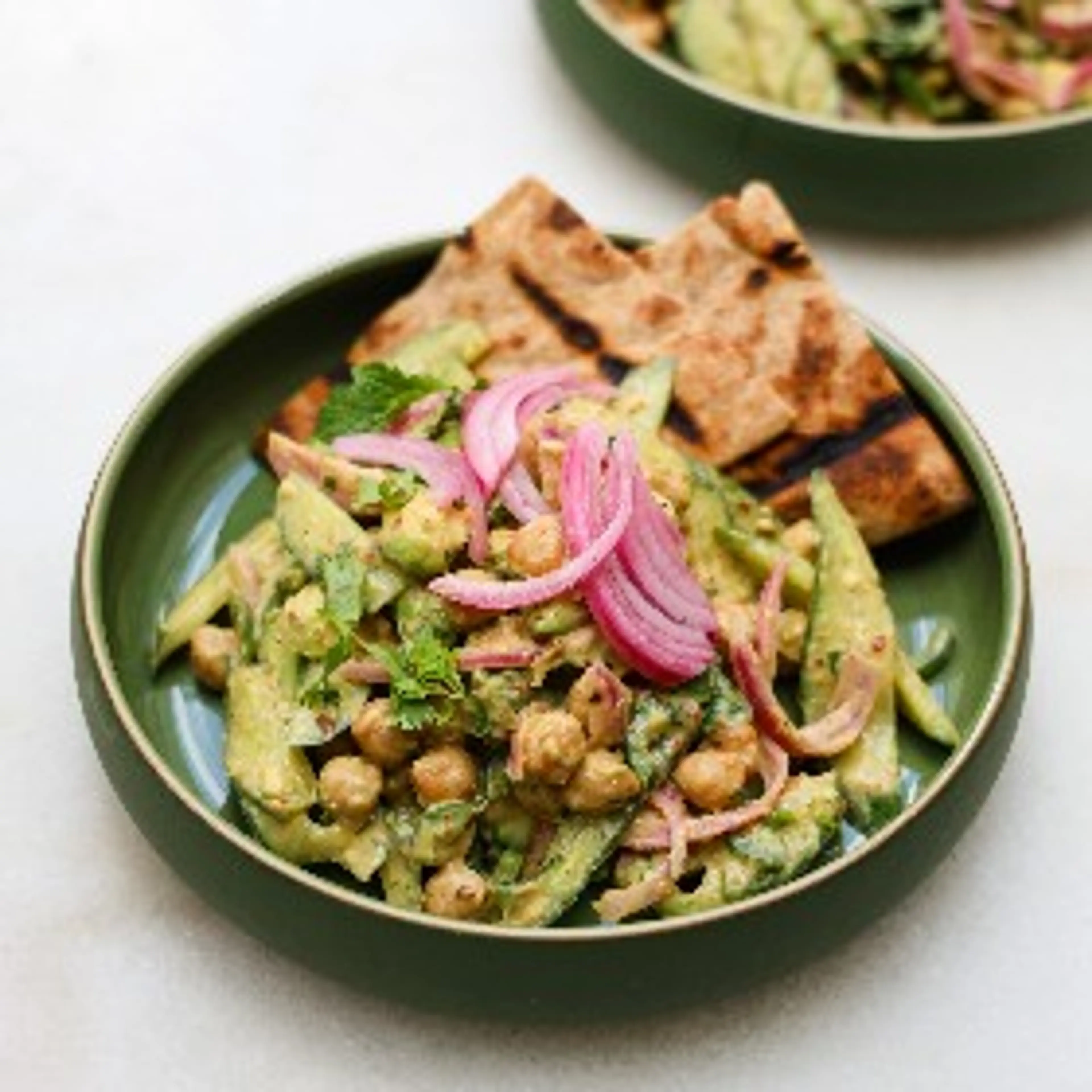 Avocado Chickpea Salad with Tzatziki-Style Dressing