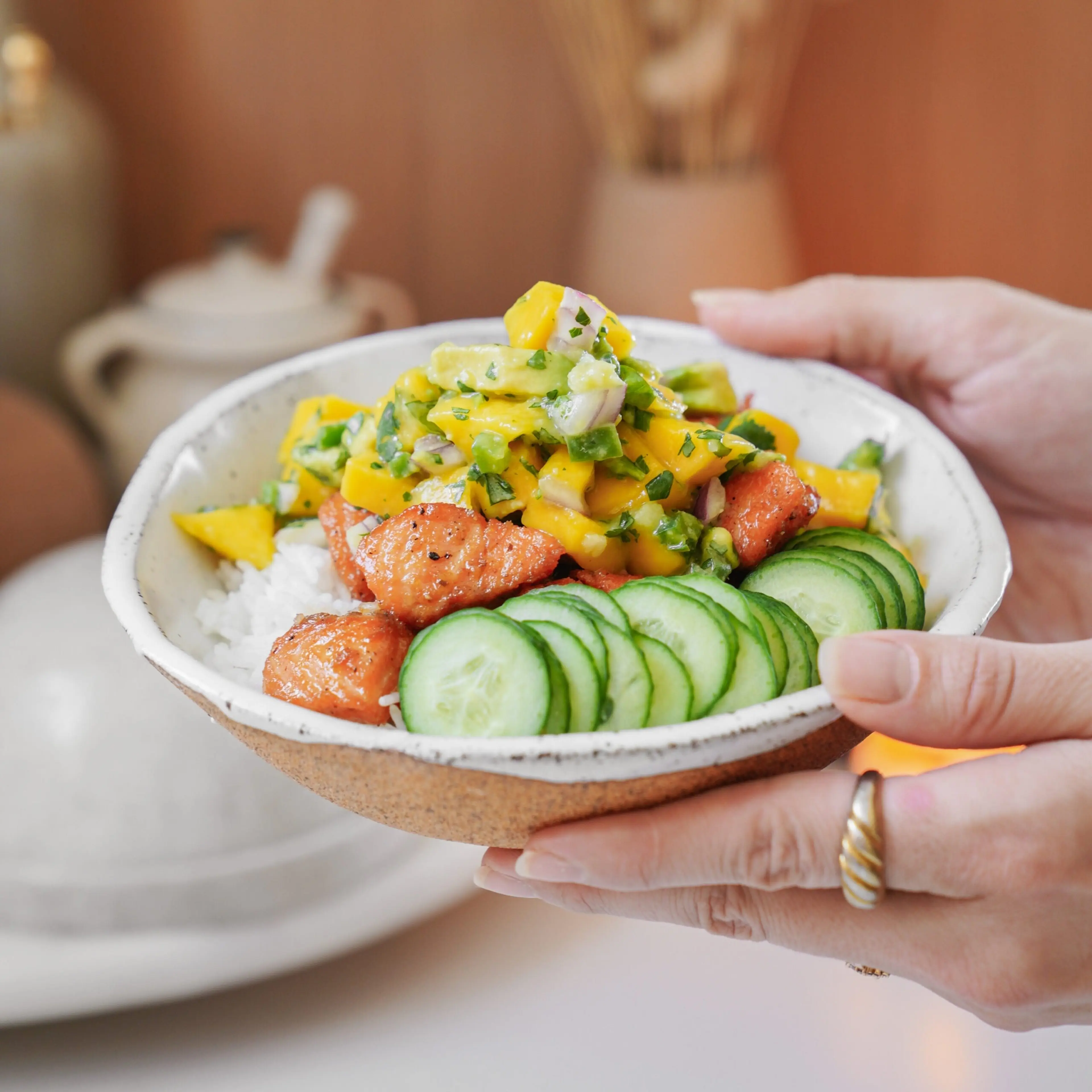 Honey Glazed Salmon Bowls