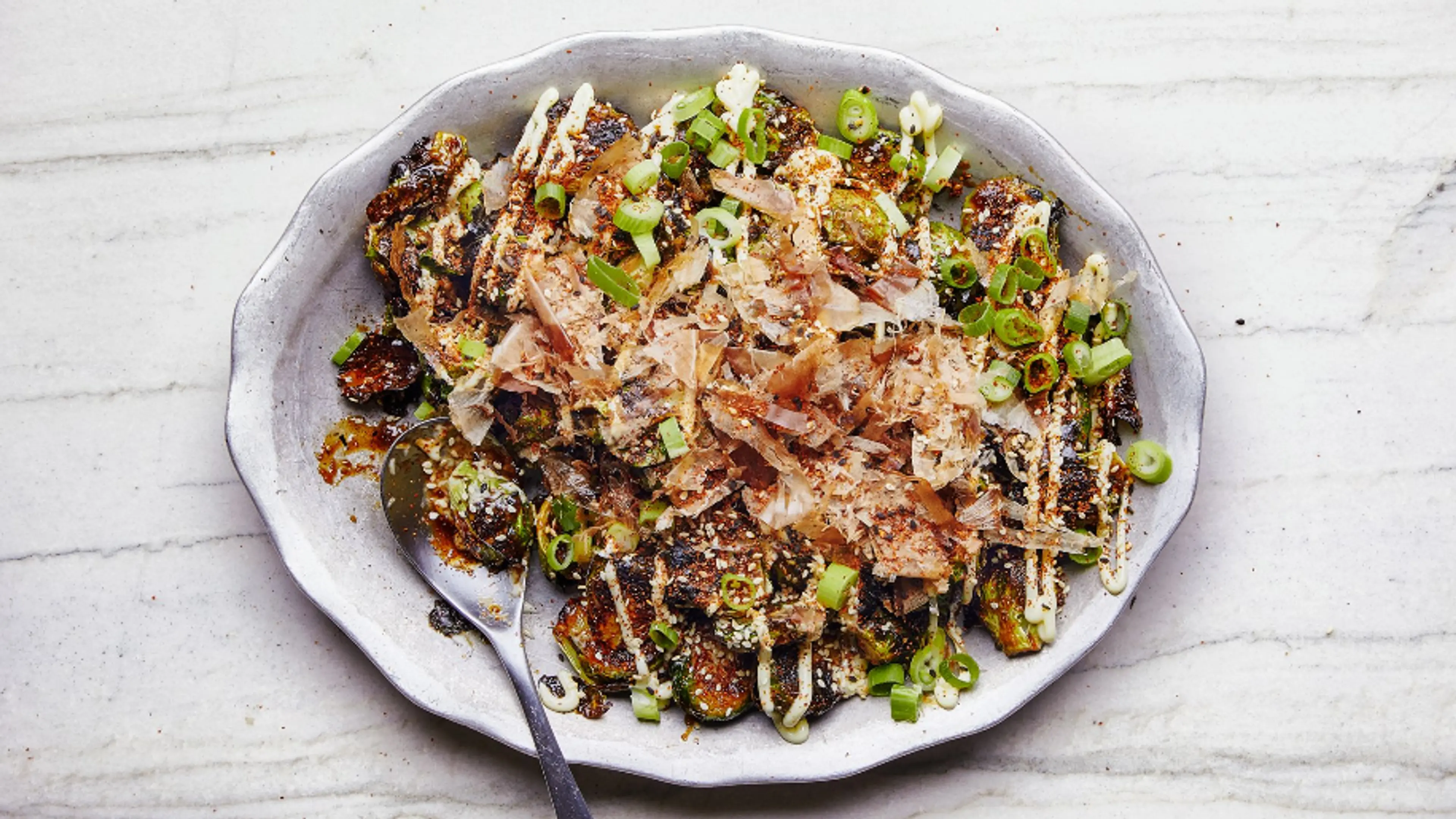 Okonomiyaki Brussels Sprouts