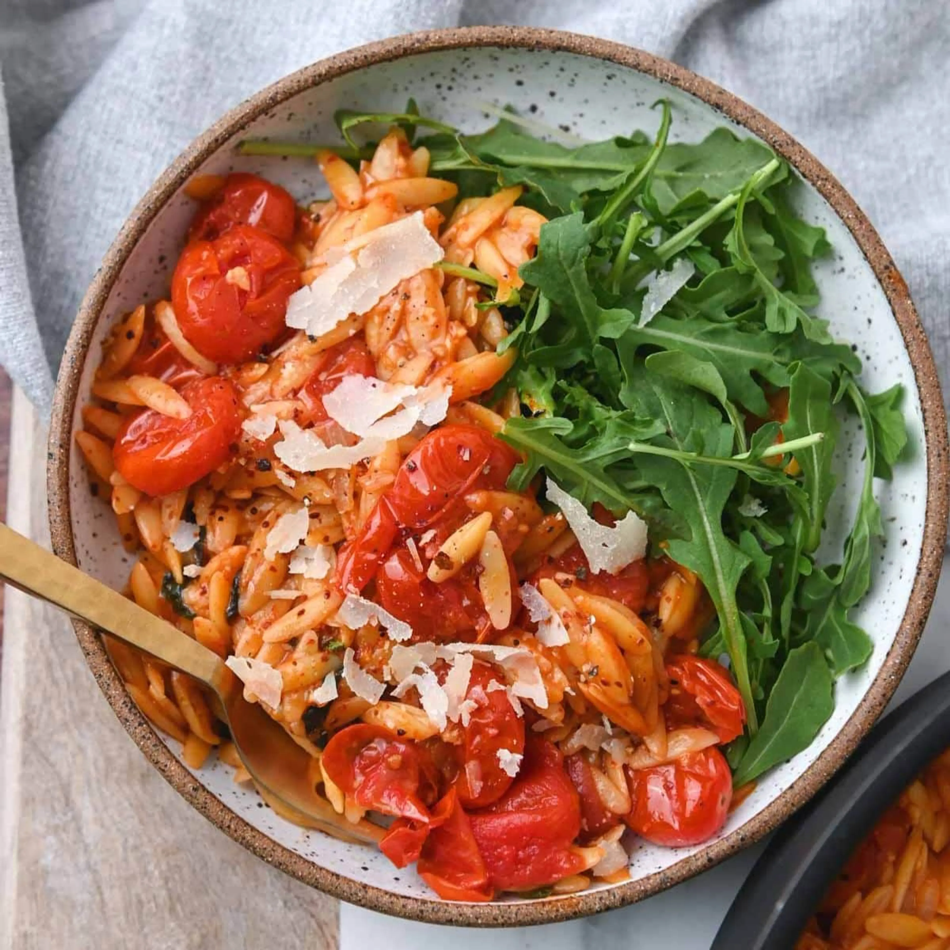 One Pot Orzo with Cherry Tomatoes
