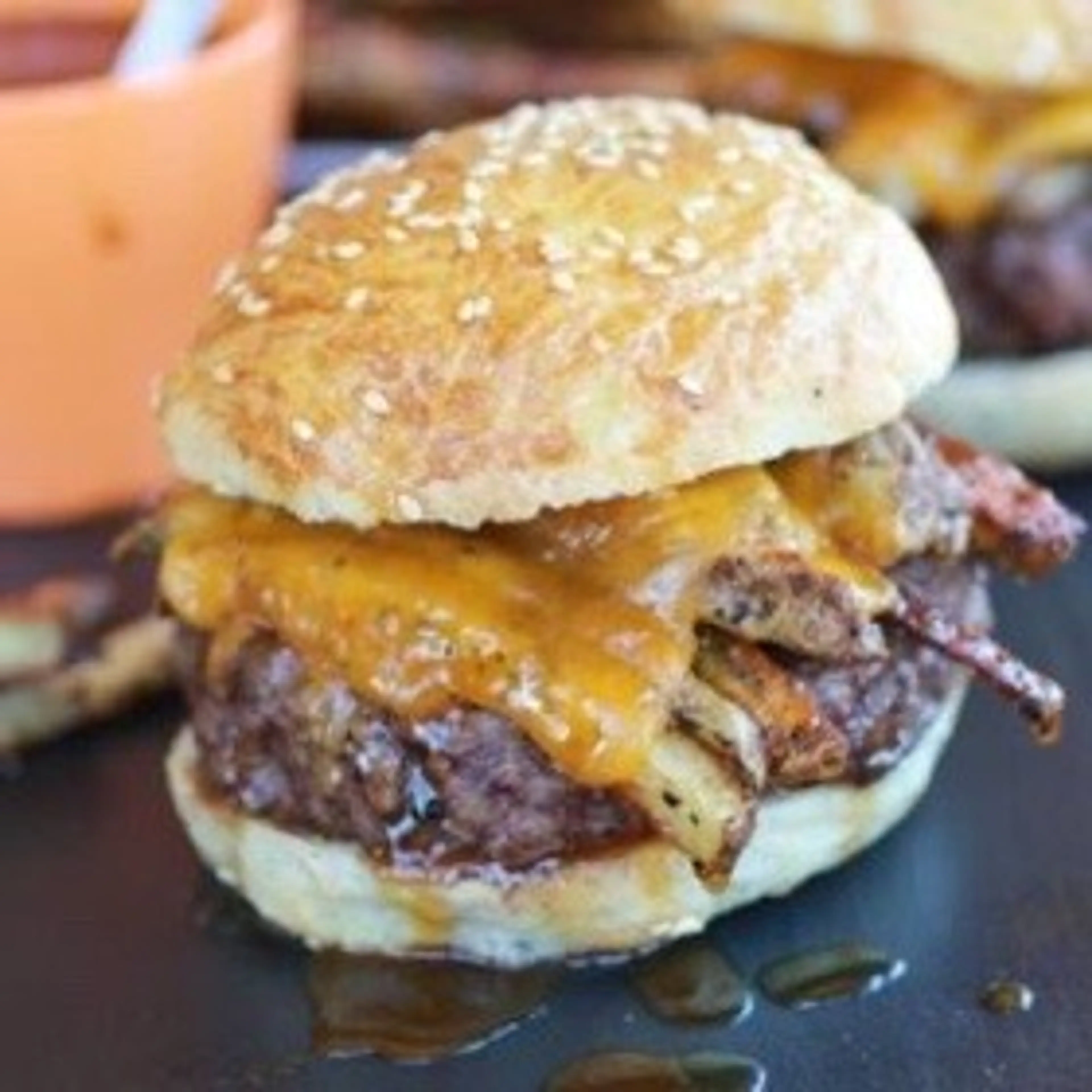 Cheesy French Fry Bourbon Burgers