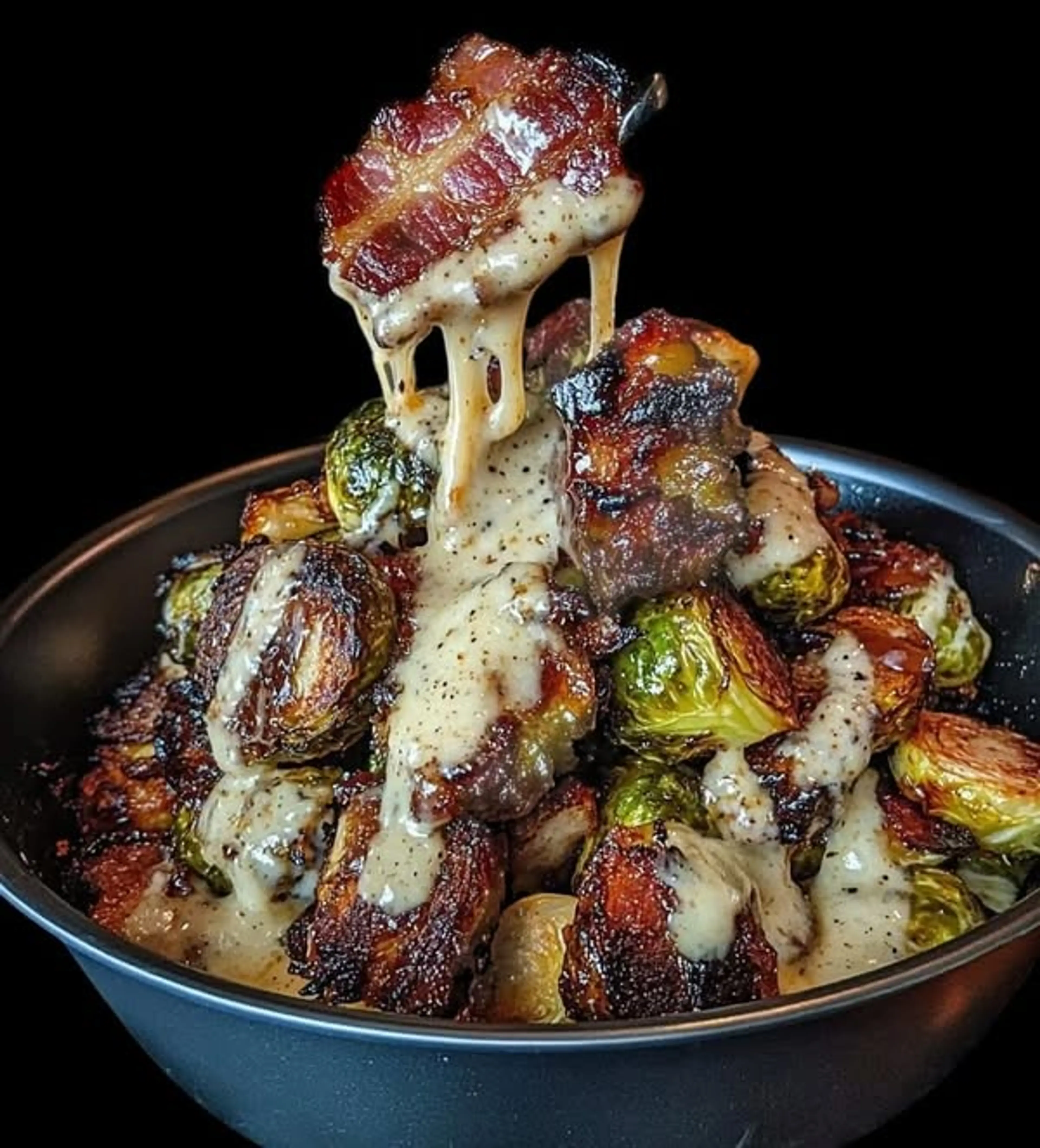 Honey-glazed Roasted Brussels Sprouts with Bacon