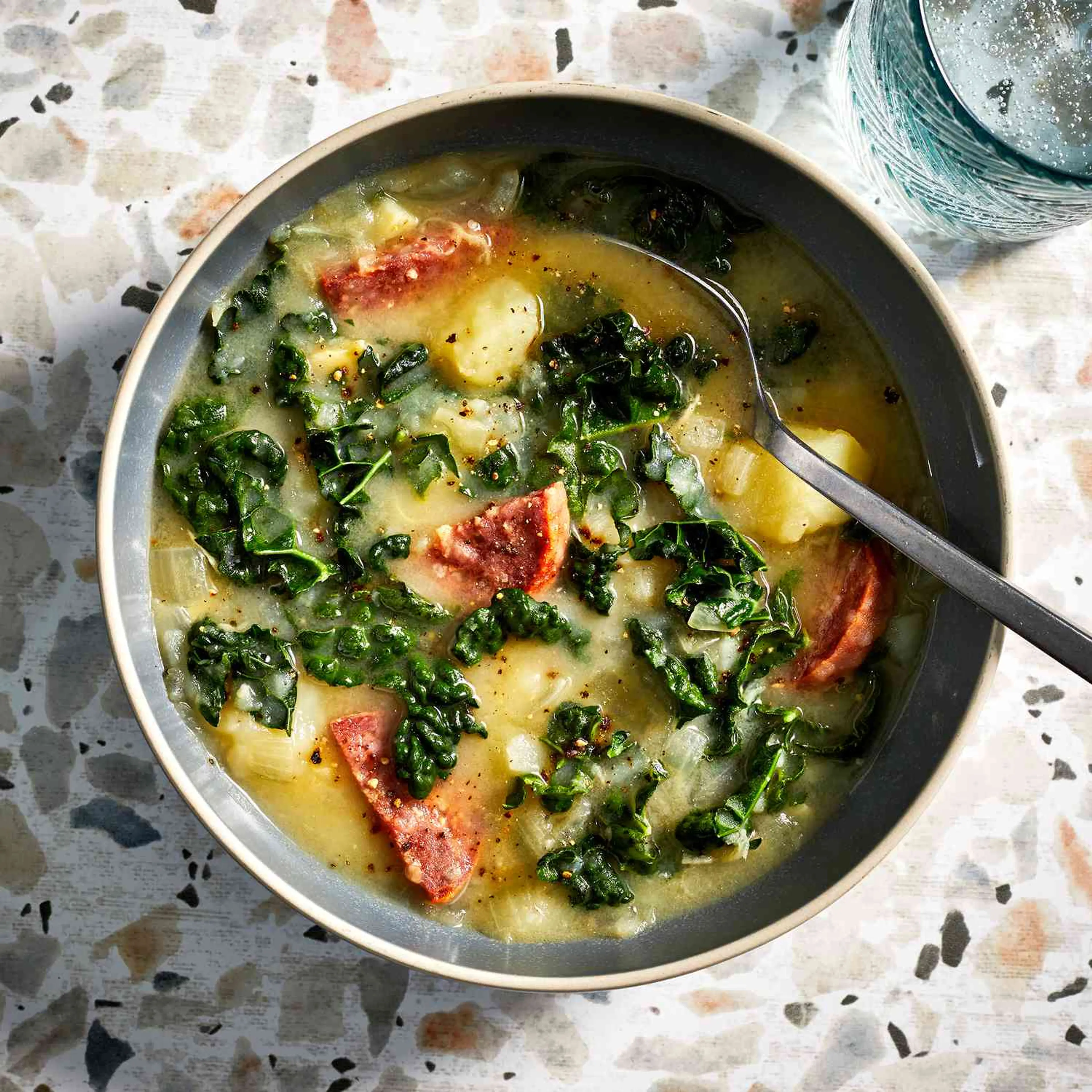 Chorizo, Potato & Kale Soup