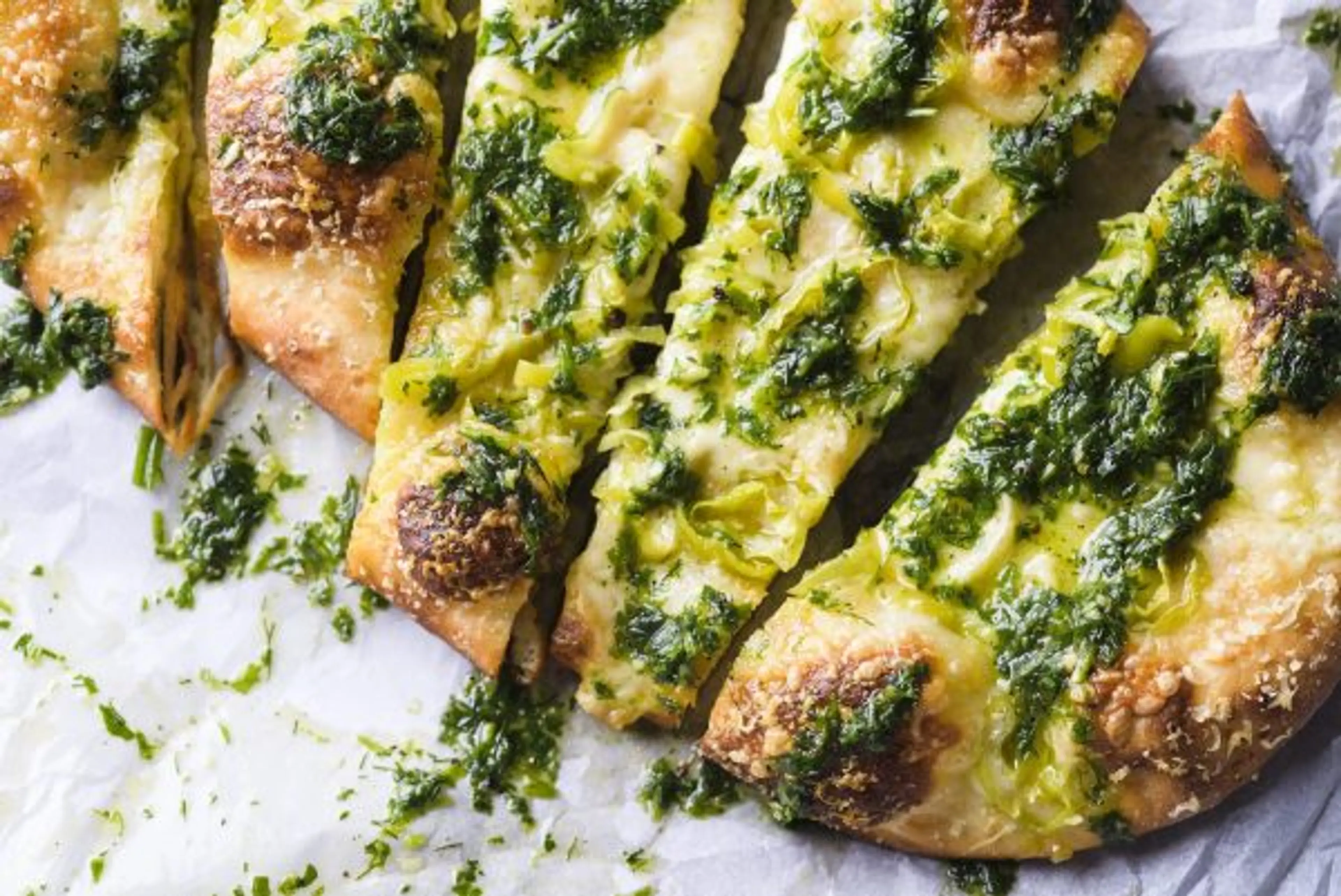 Peperoncini and Cheese Pizzas with Garlic-Herb Oil