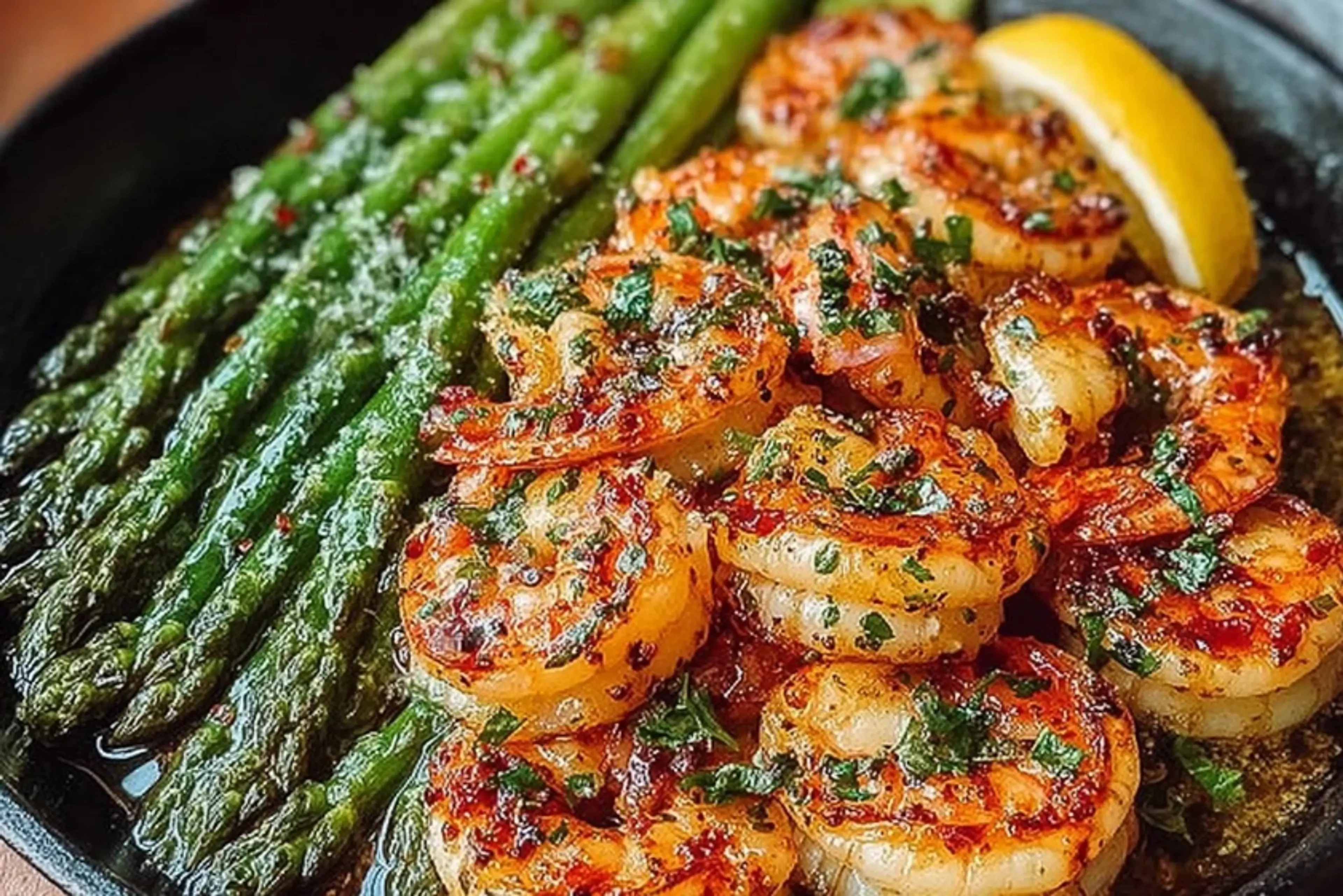 Garlic Butter Shrimp with Asparagus